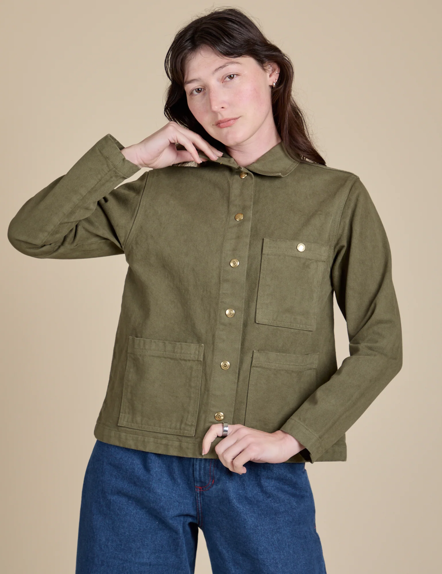 Denim Work Jacket - Surplus Green - Image 14