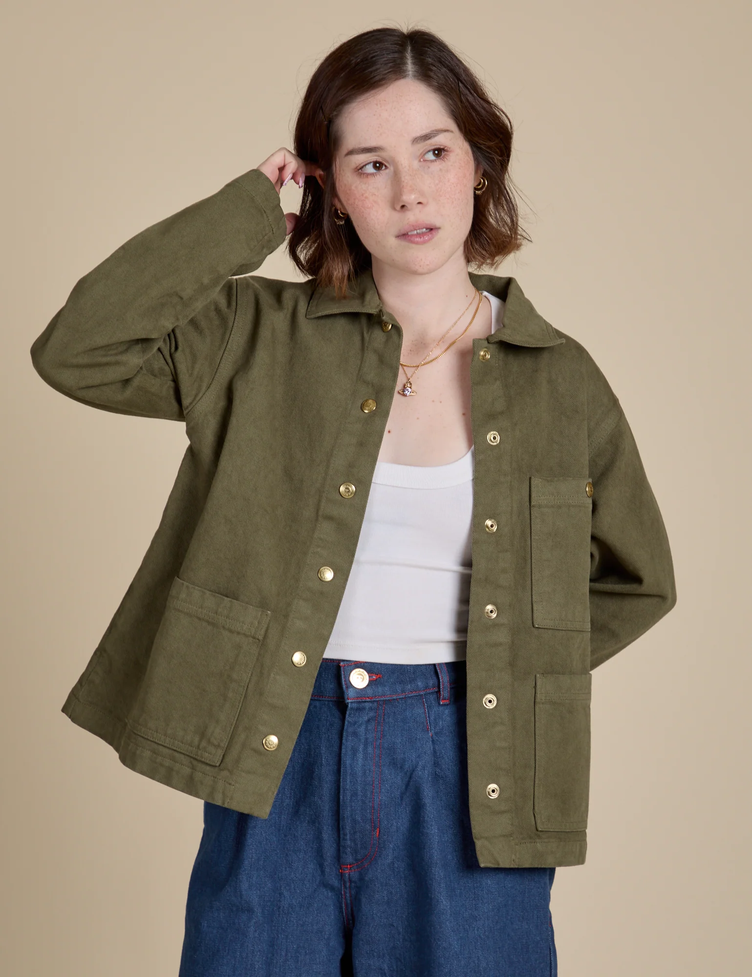 Denim Work Jacket - Surplus Green - Image 6