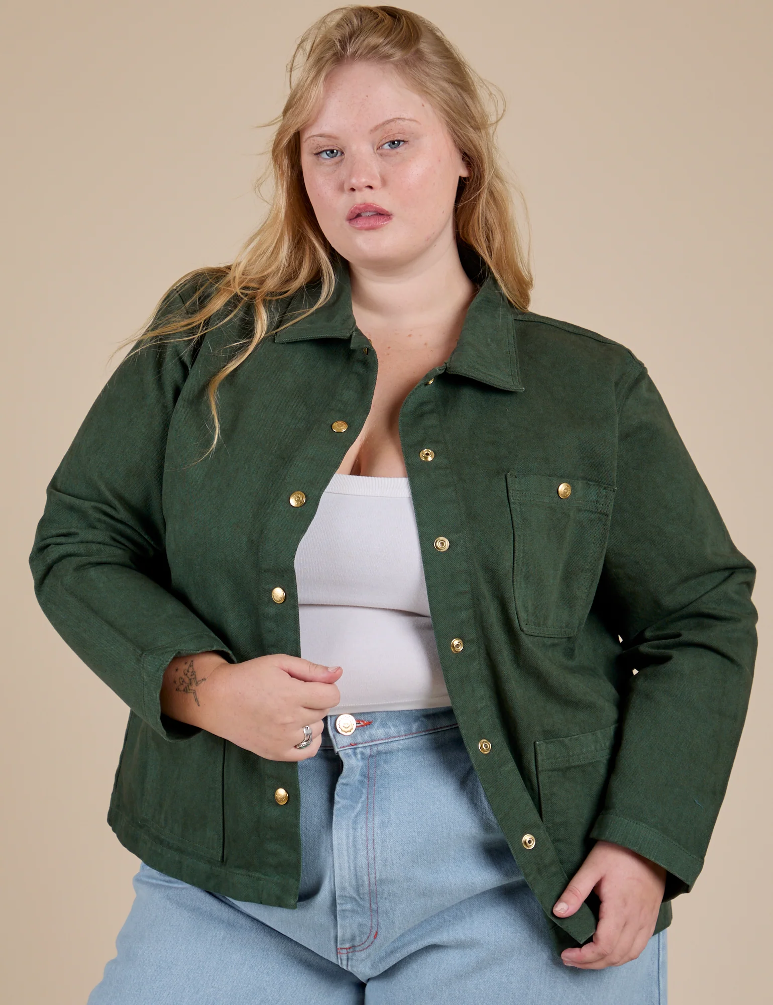 Denim Work Jacket - Swamp Green - Image 11