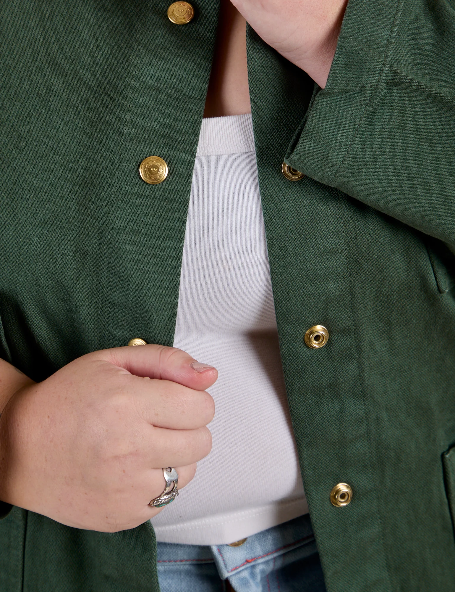 Denim Work Jacket - Swamp Green - Image 12