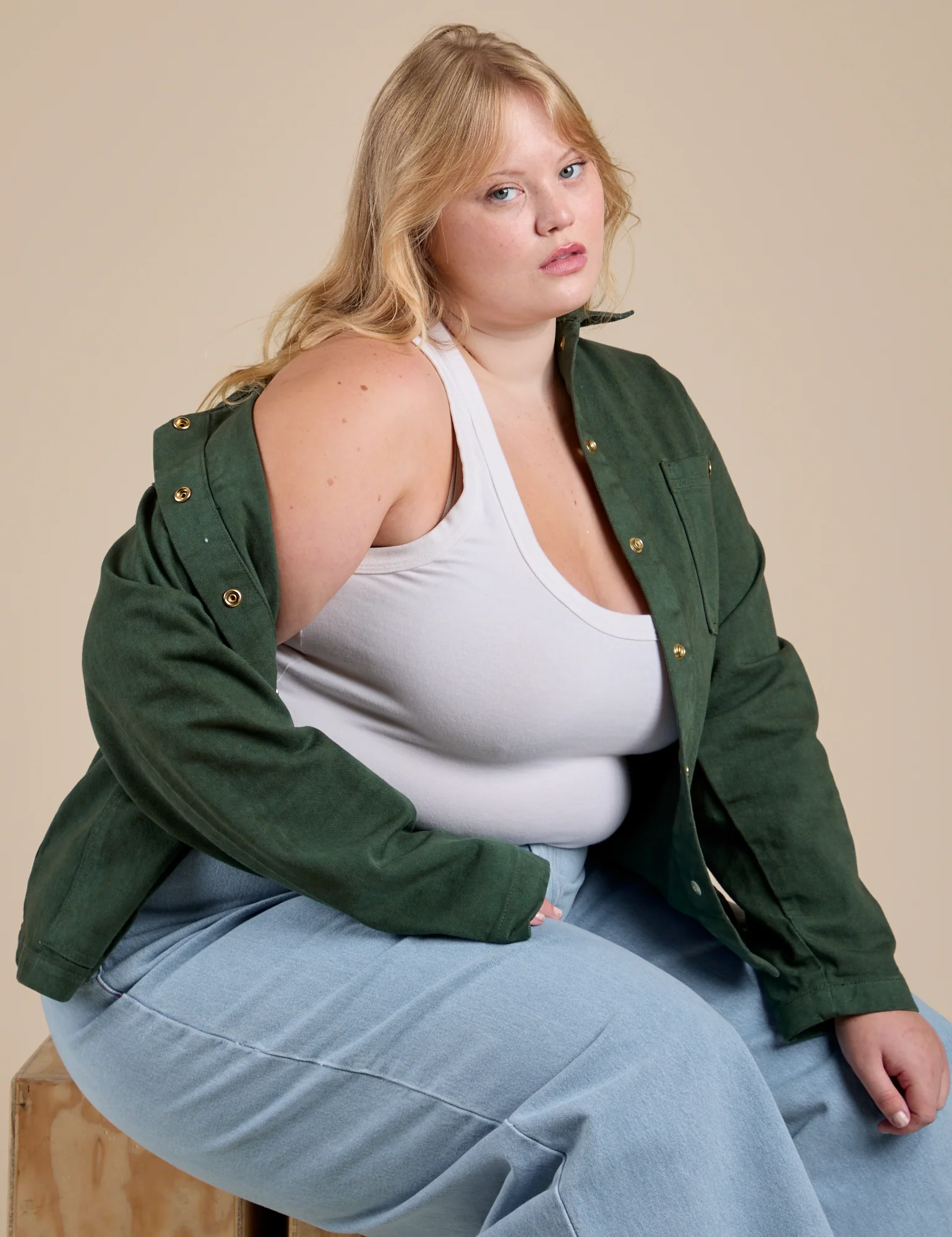 Denim Work Jacket - Swamp Green - Image 15