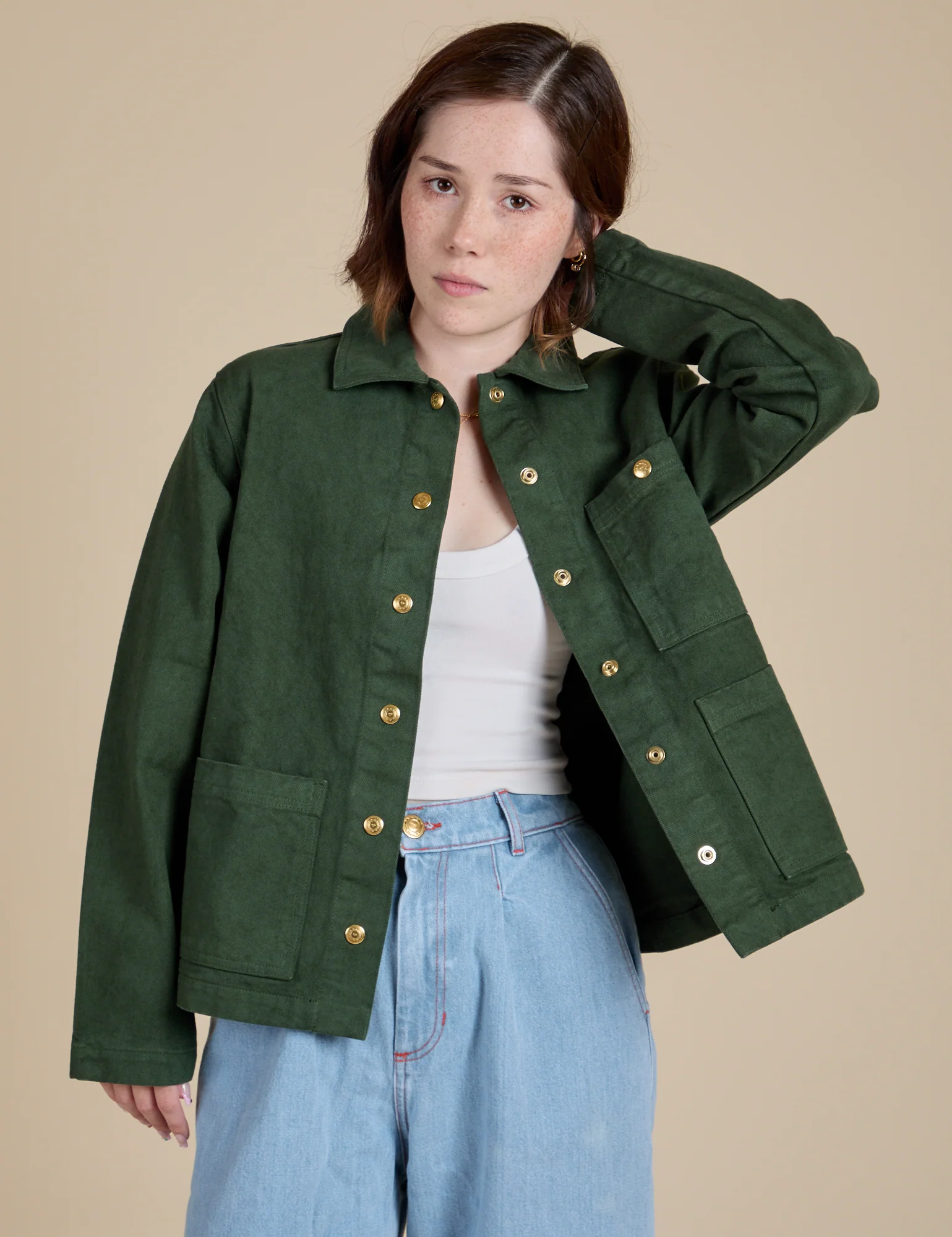 Denim Work Jacket - Swamp Green - Image 16