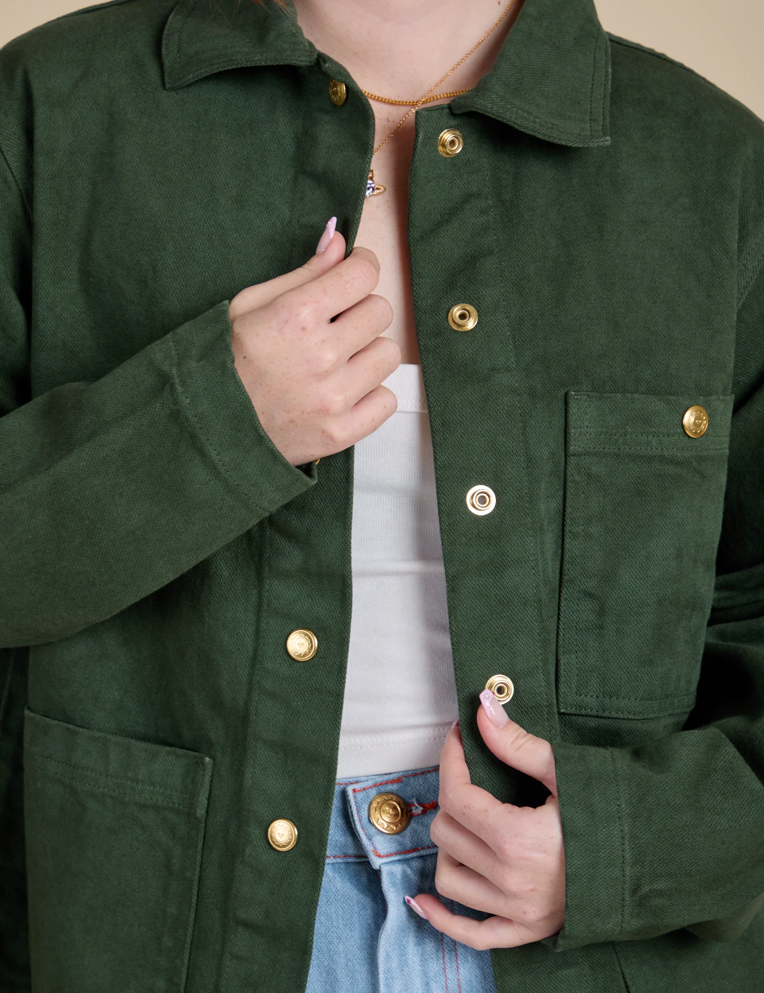 Denim Work Jacket - Swamp Green - Image 17