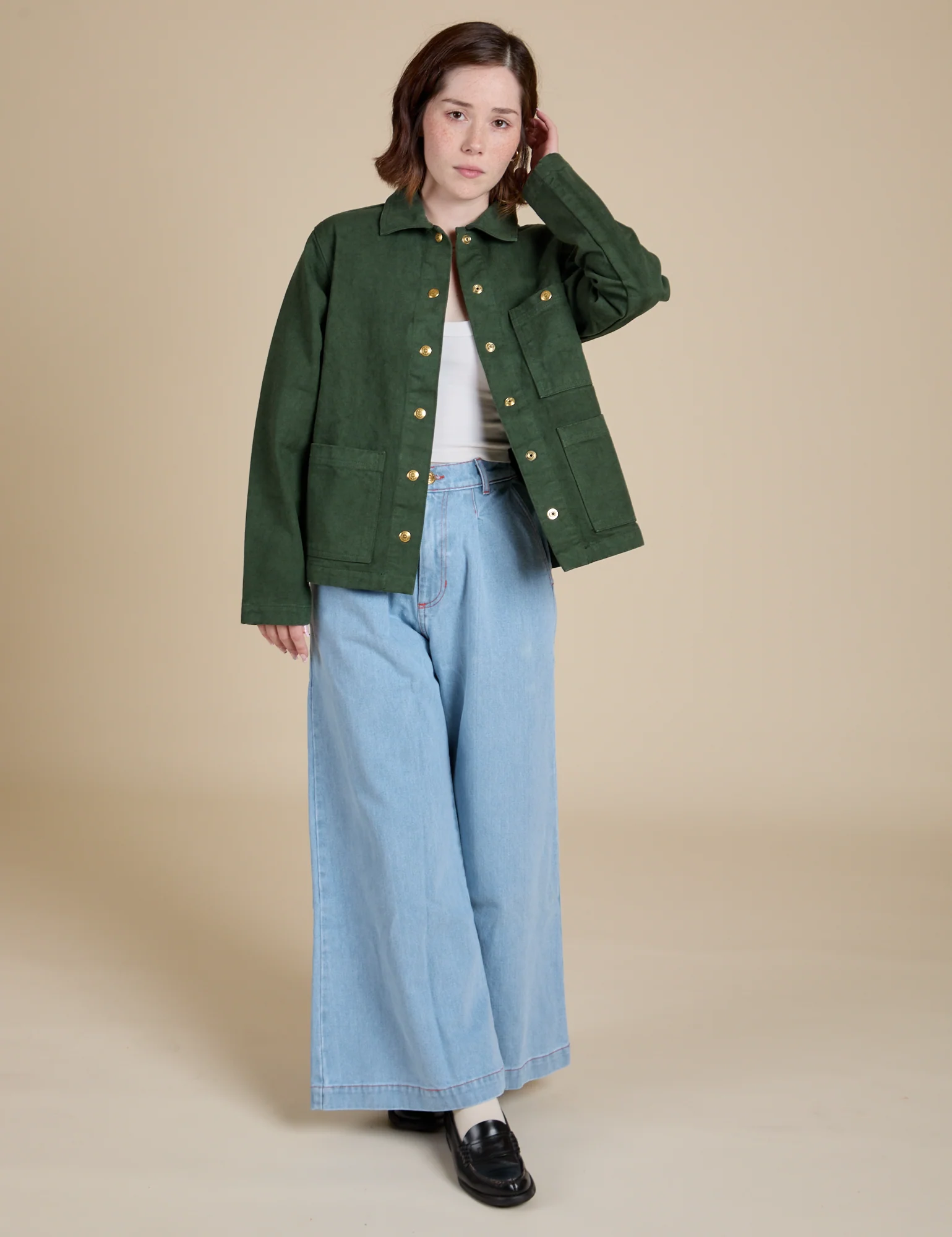 Denim Work Jacket - Swamp Green - Image 18