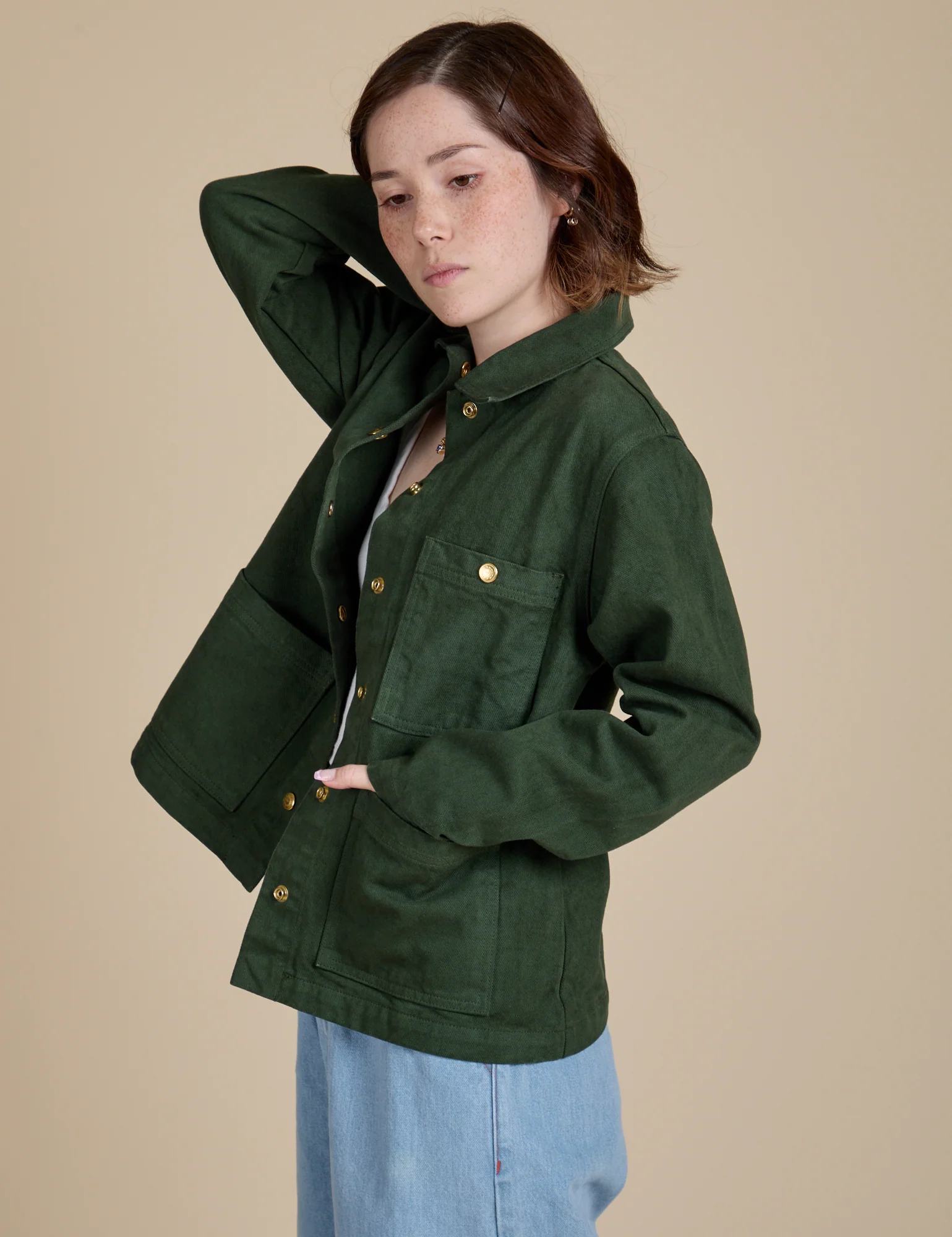 Denim Work Jacket - Swamp Green - Image 19