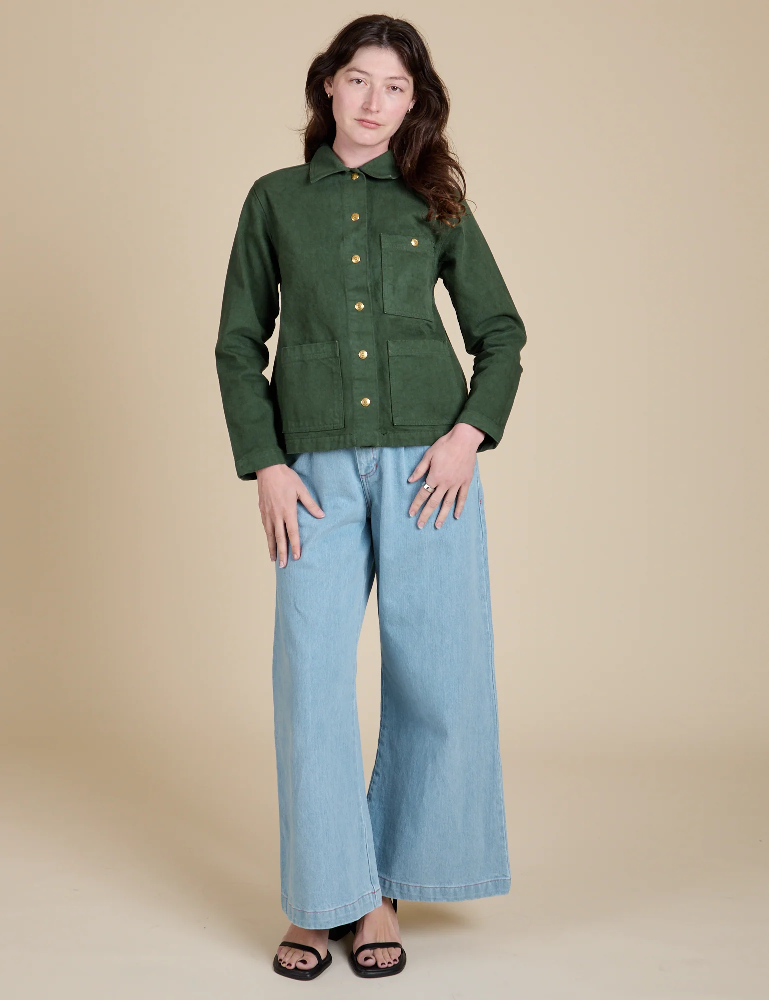 Denim Work Jacket - Swamp Green - Image 4