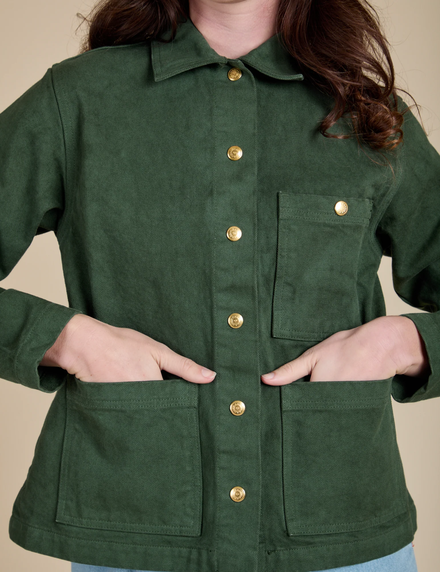 Denim Work Jacket - Swamp Green - Image 5