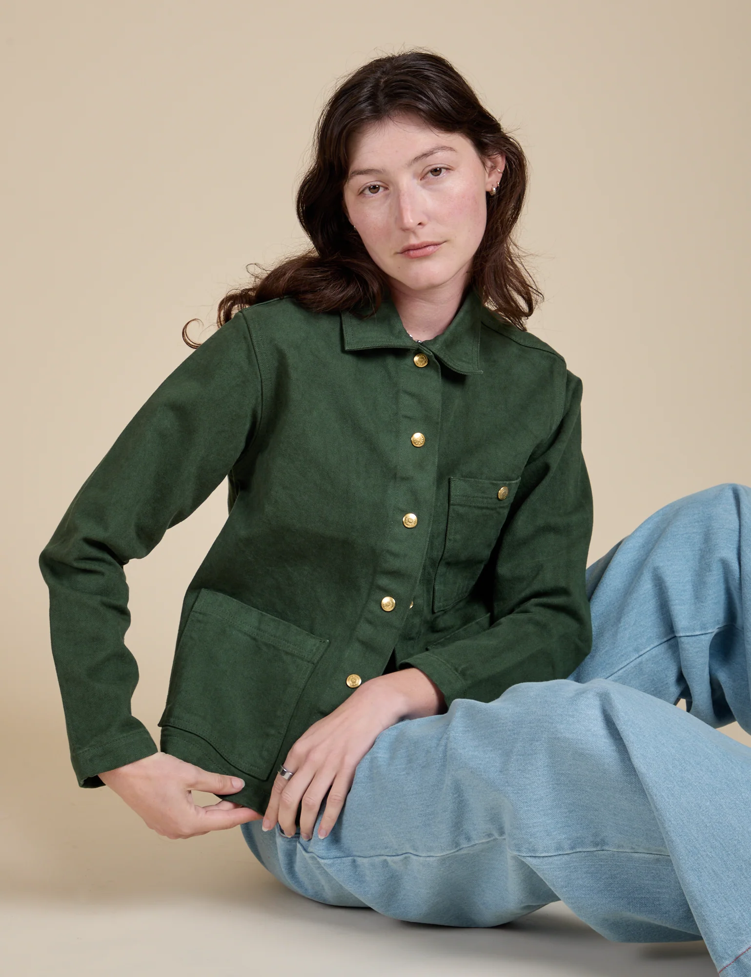 Denim Work Jacket - Swamp Green - Image 8