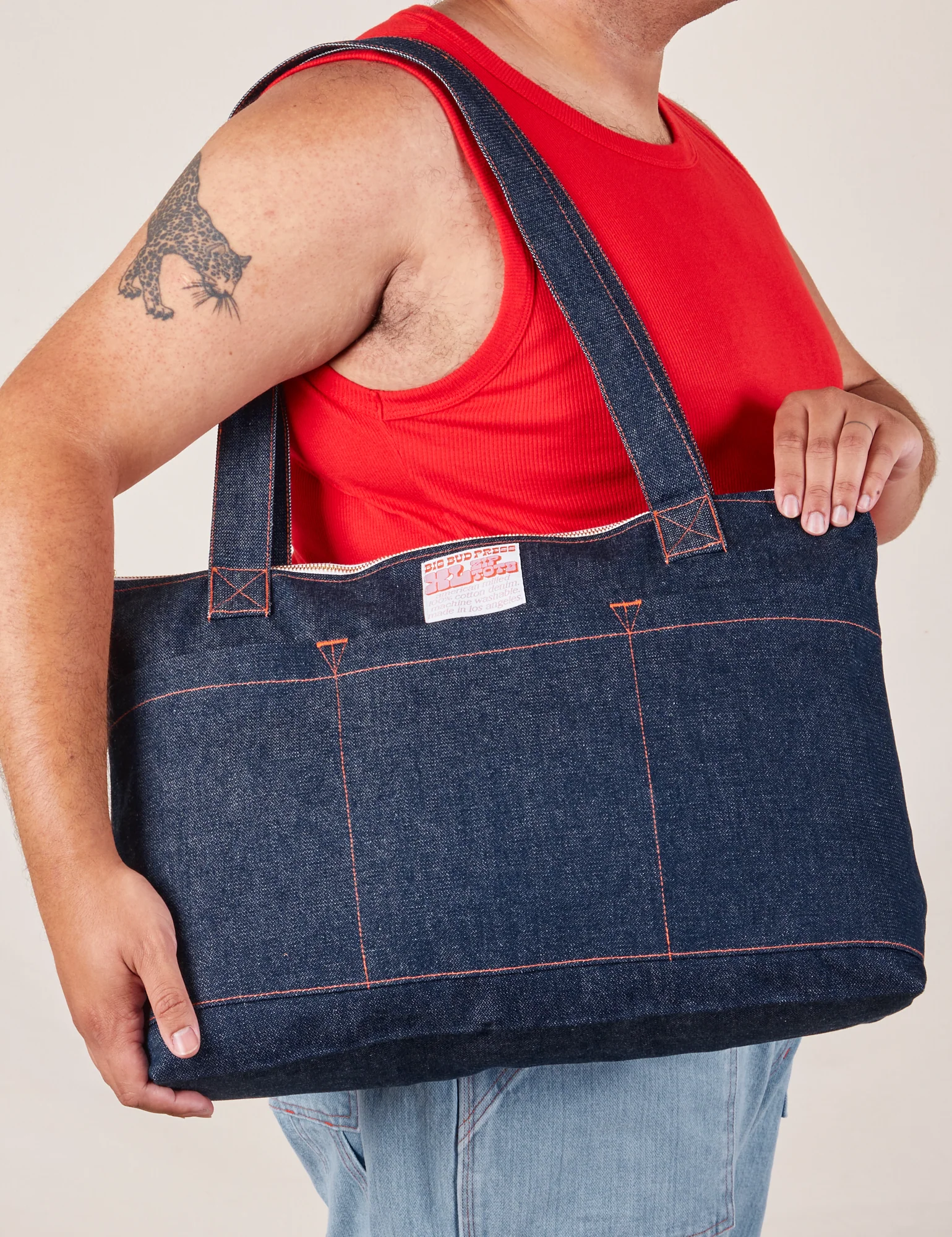 Denim XL Zip Tote - Image 5