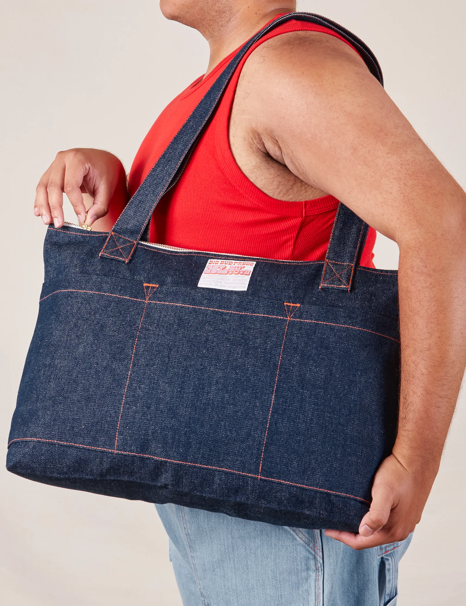 Denim XL Zip Tote - Image 6