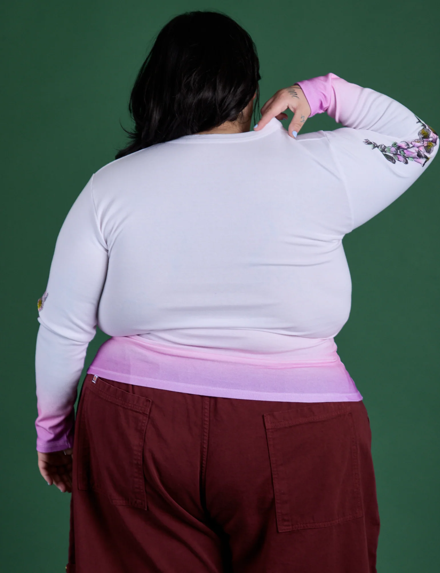 Floral Long Sleeve Baby Tee - Pink - Image 13