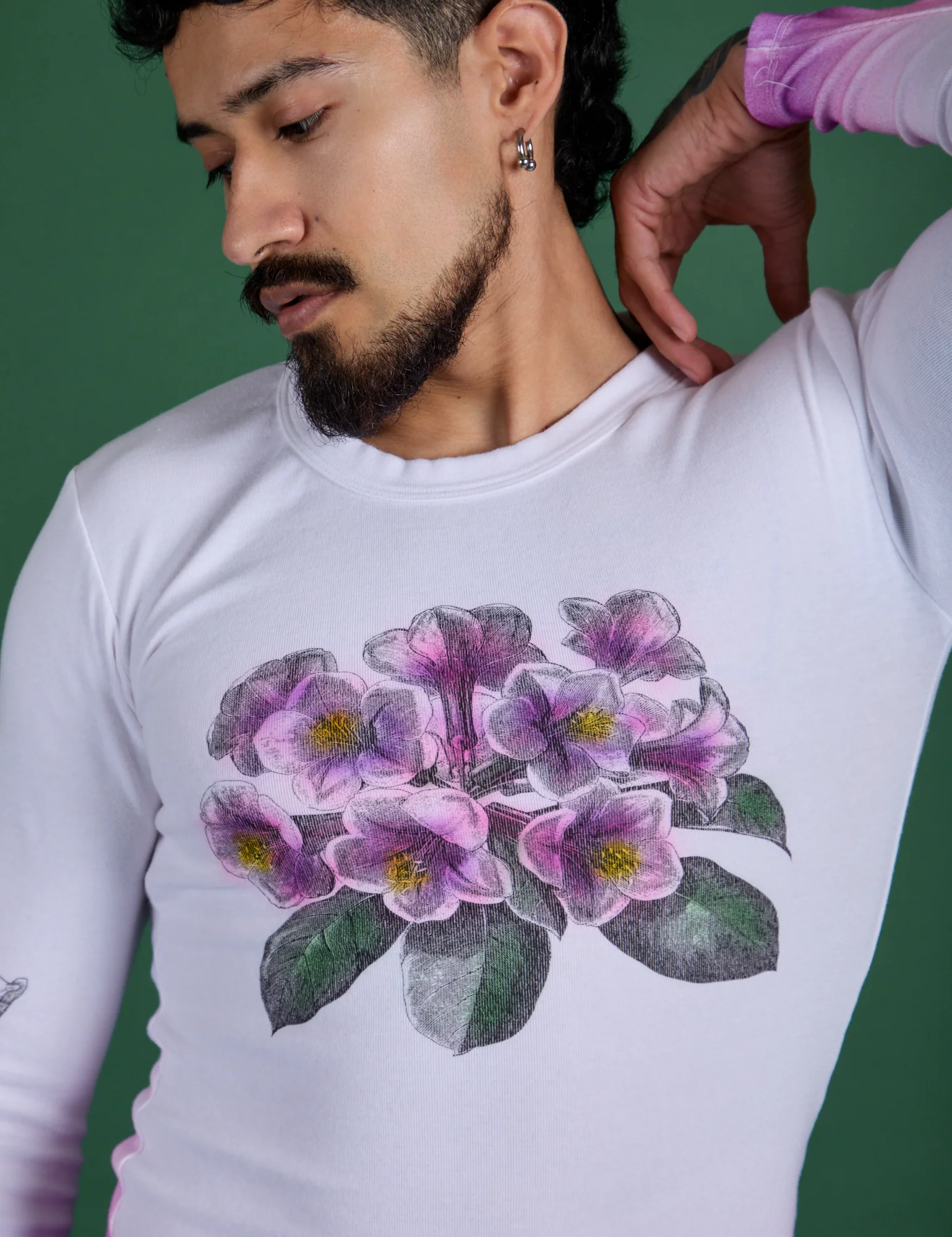 Floral Long Sleeve Baby Tee - Pink - Image 17