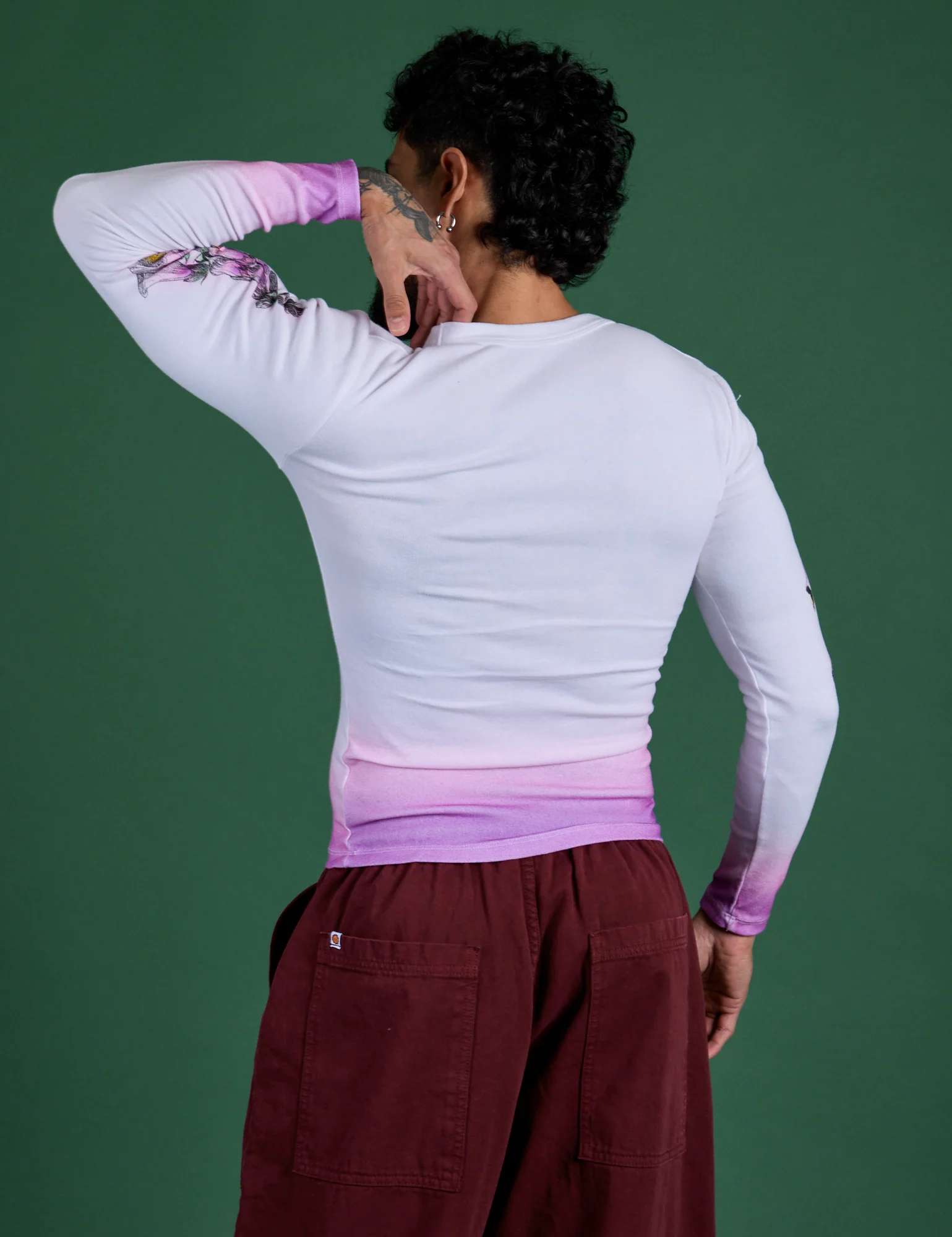 Floral Long Sleeve Baby Tee - Pink - Image 21