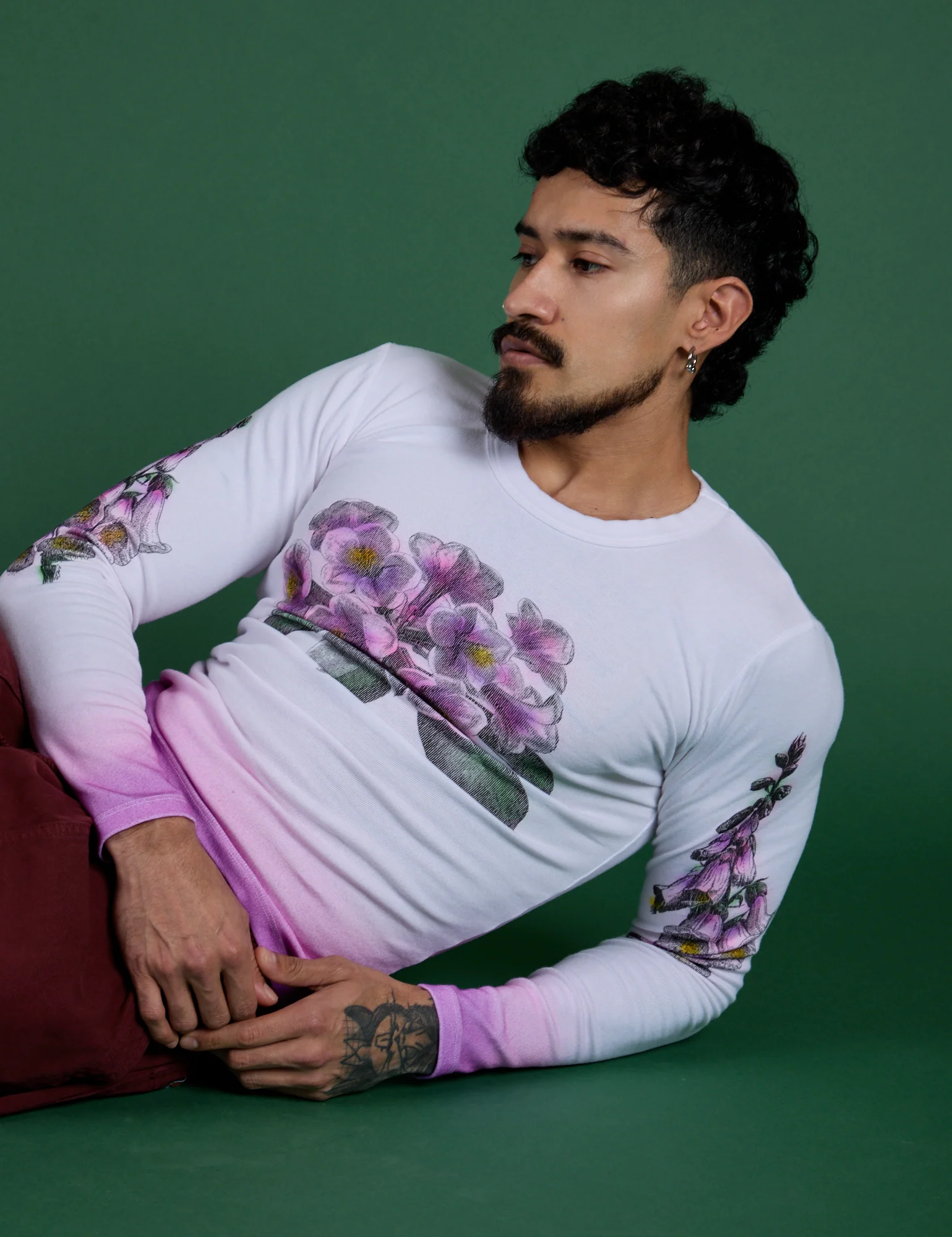 Floral Long Sleeve Baby Tee - Pink - Image 22