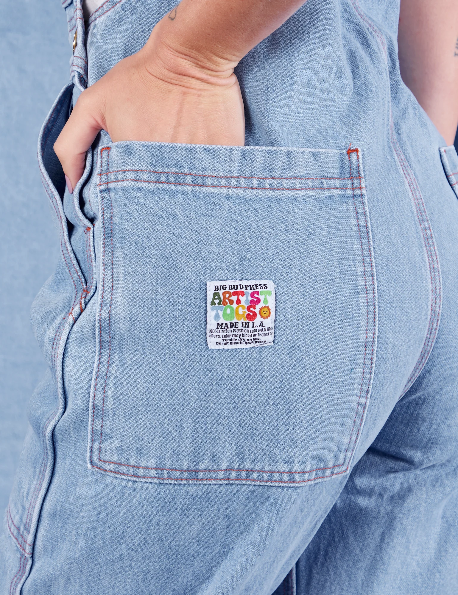 Indigo Denim Original Overalls - Light Wash - Image 11