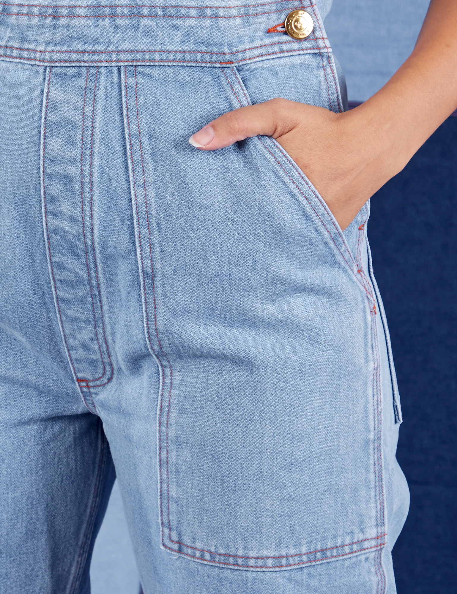 Indigo Denim Original Overalls - Light Wash - Image 21