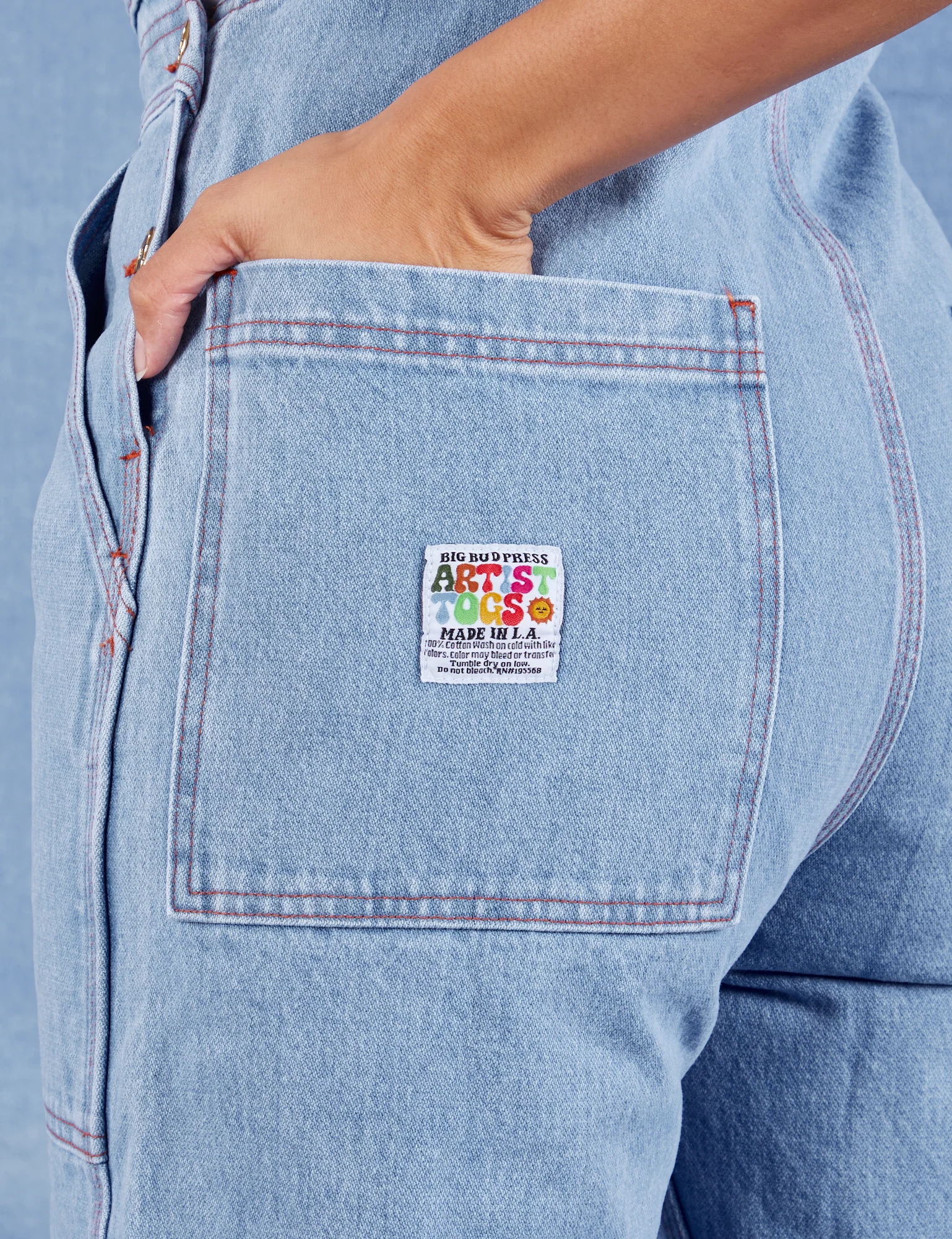 Indigo Denim Original Overalls - Light Wash - Image 26