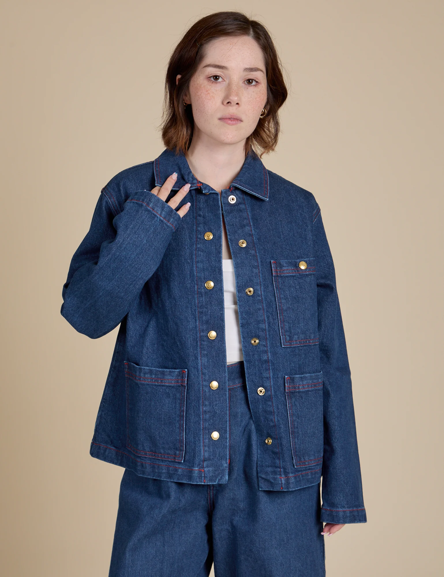 Indigo Denim Work Jacket - Dark Wash - Image 10