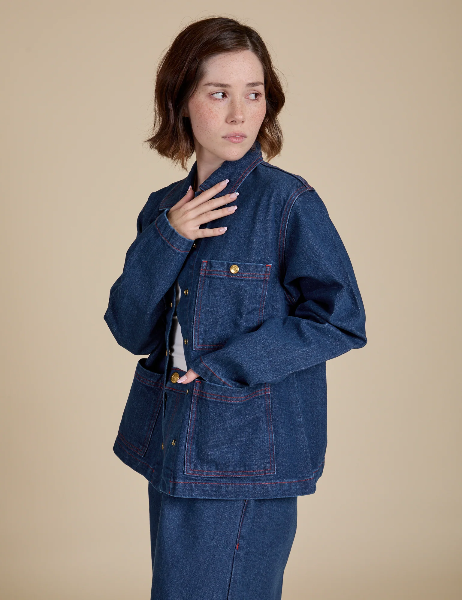 Indigo Denim Work Jacket - Dark Wash - Image 13