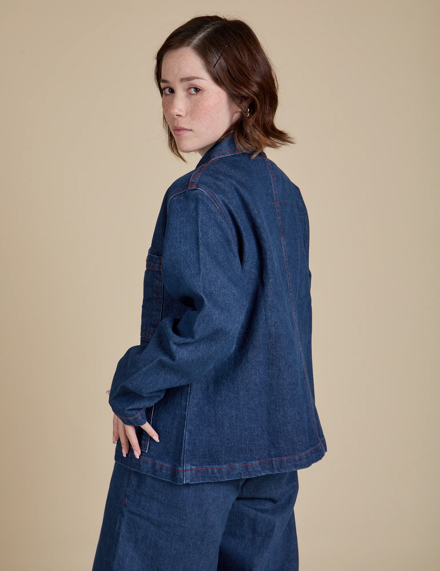 Indigo Denim Work Jacket - Dark Wash - Image 14