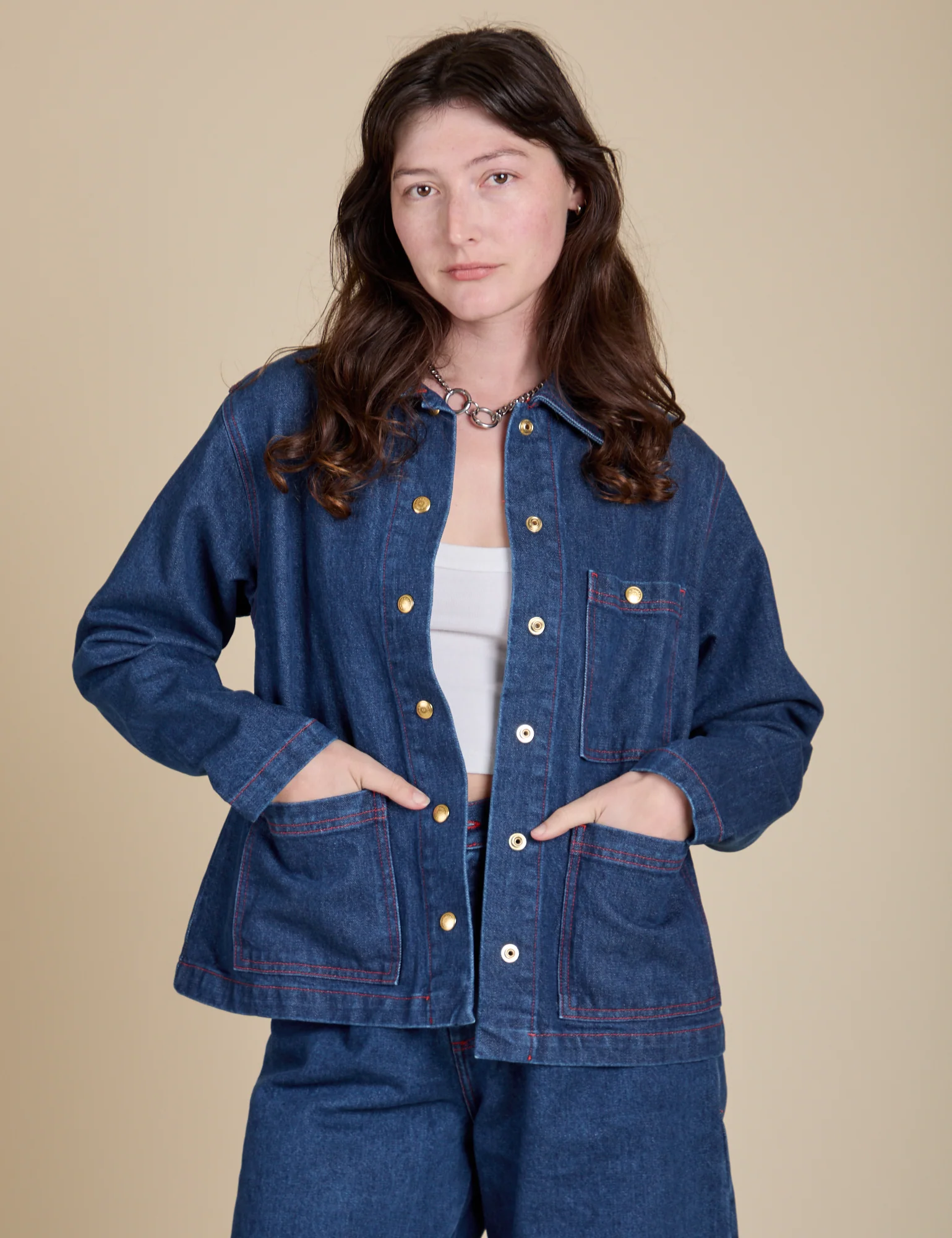 Indigo Denim Work Jacket - Dark Wash - Image 19