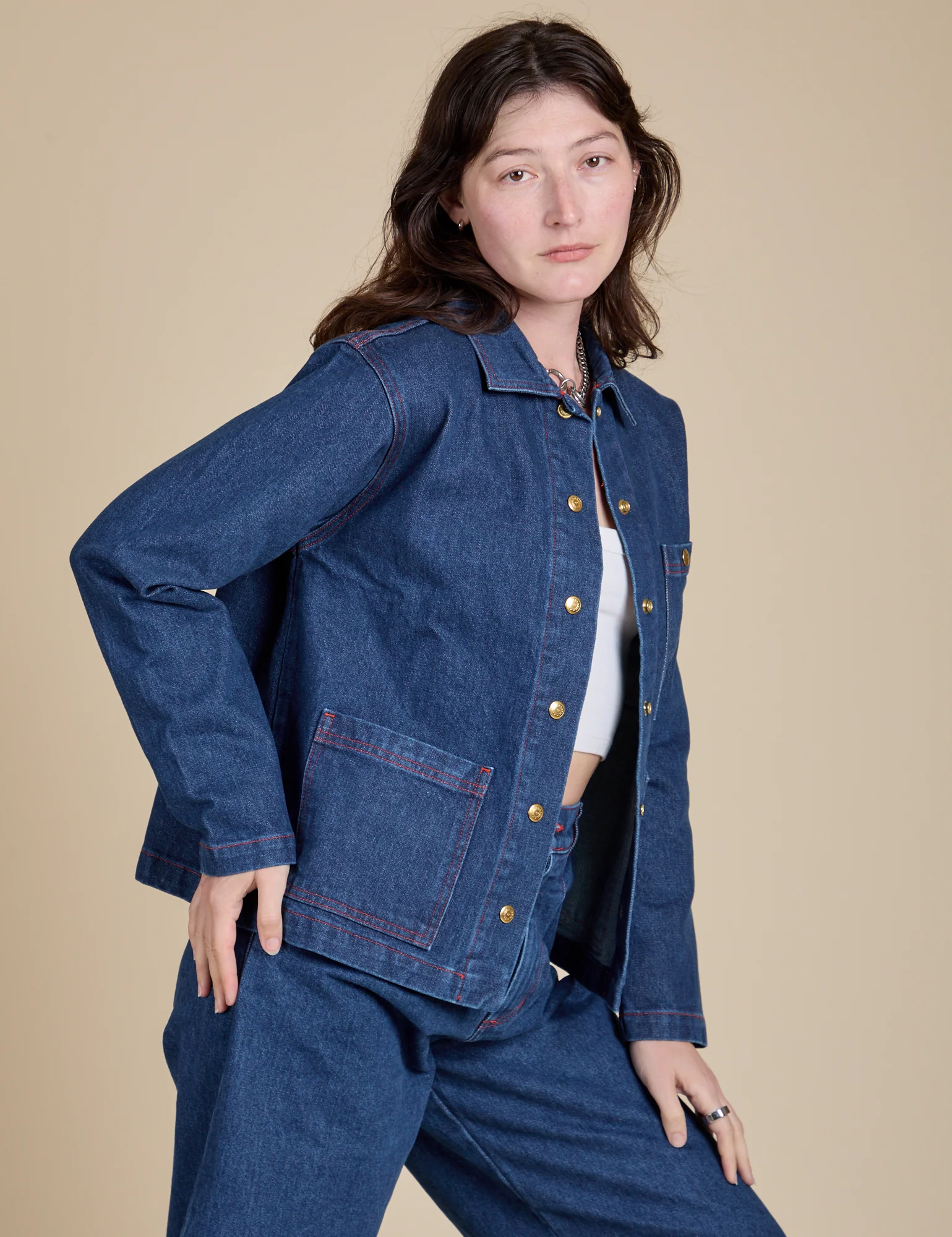 Indigo Denim Work Jacket - Dark Wash - Image 21