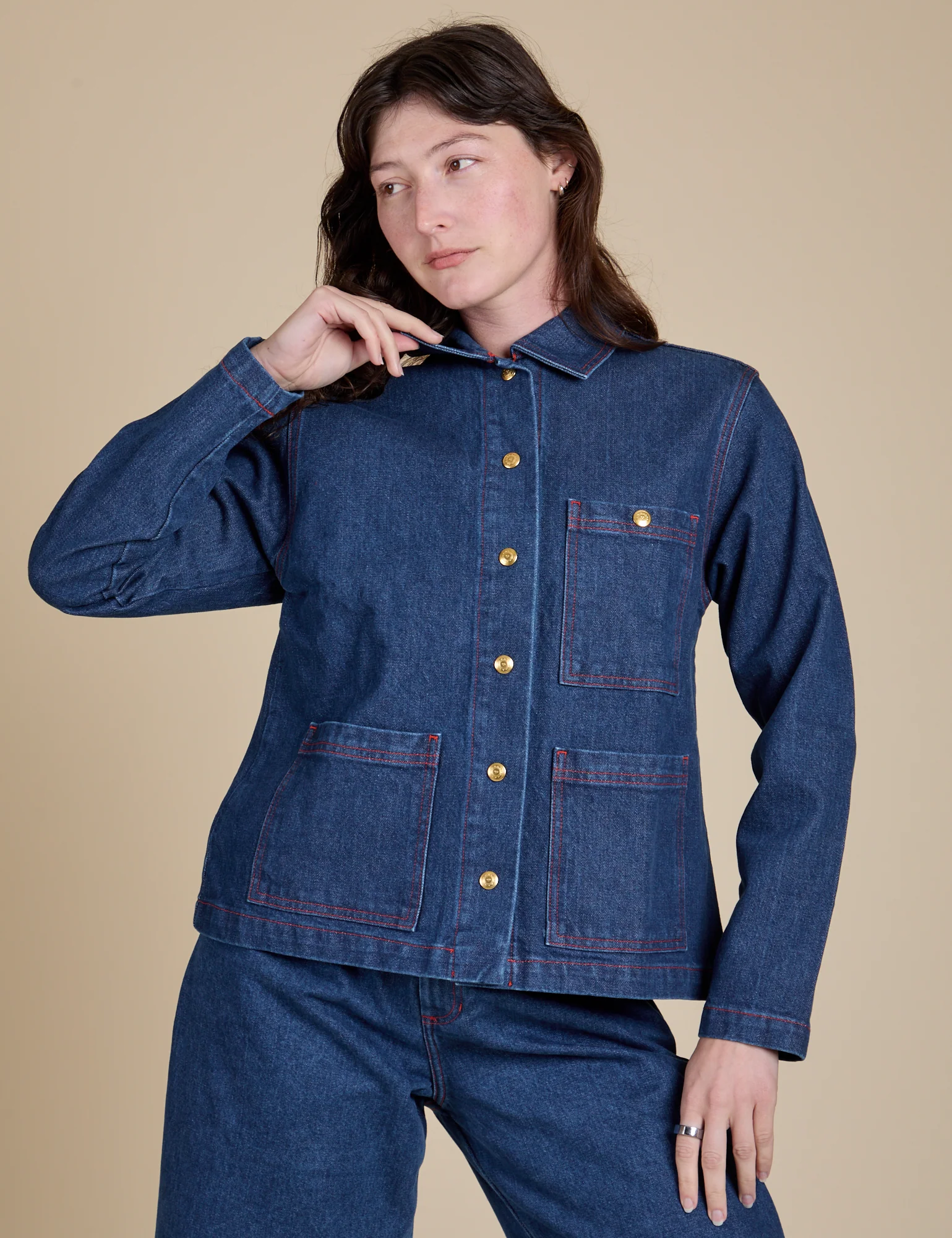 Indigo Denim Work Jacket - Dark Wash - Image 22