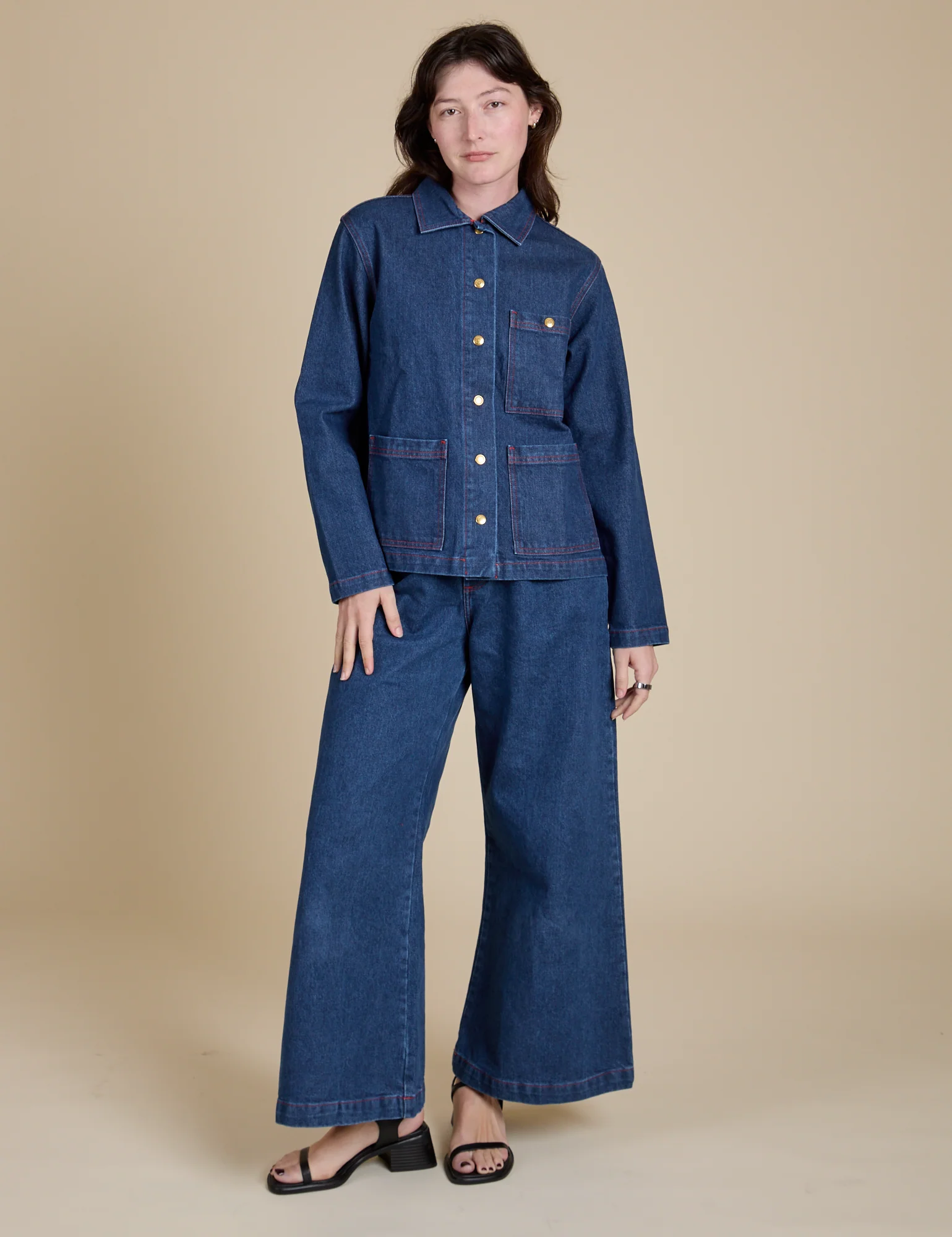 Indigo Denim Work Jacket - Dark Wash - Image 24