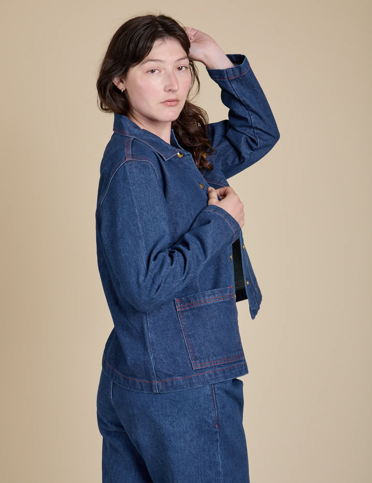 Indigo Denim Work Jacket - Dark Wash - Image 26