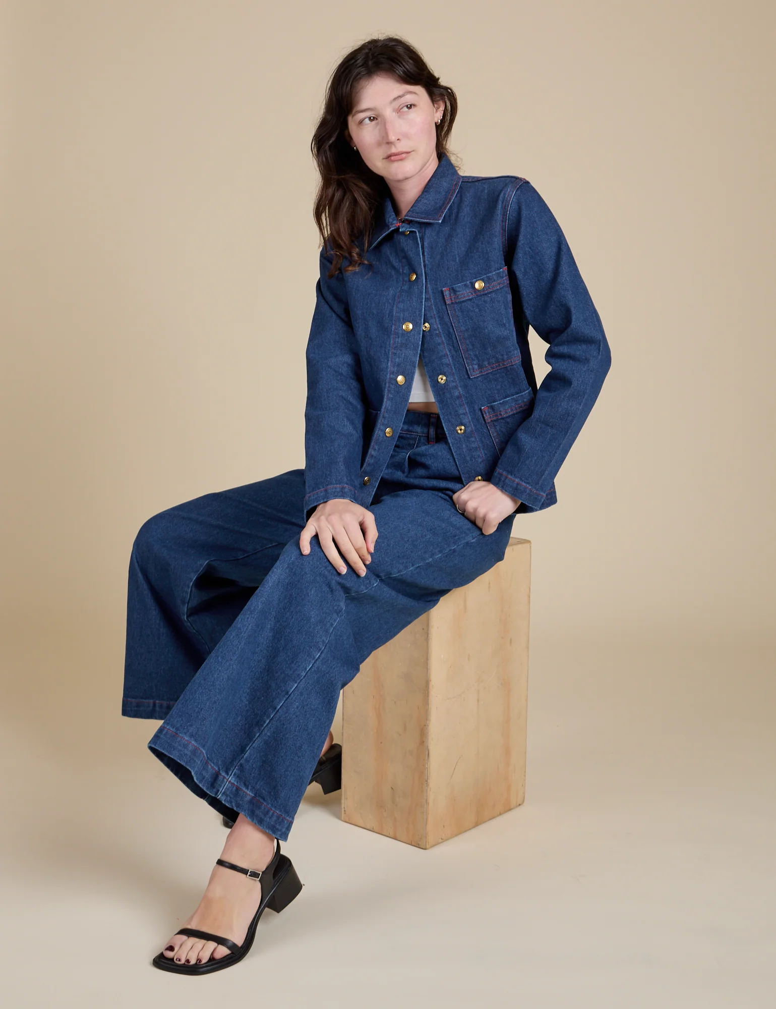 Indigo Denim Work Jacket - Dark Wash - Image 28