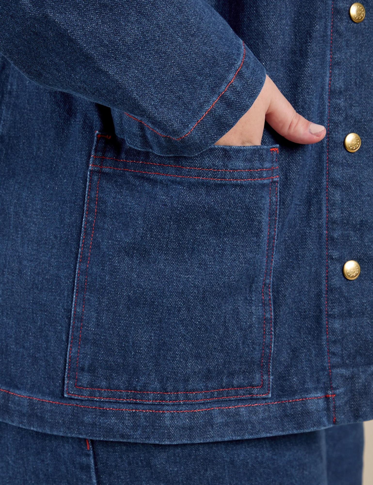 Indigo Denim Work Jacket - Dark Wash - Image 7