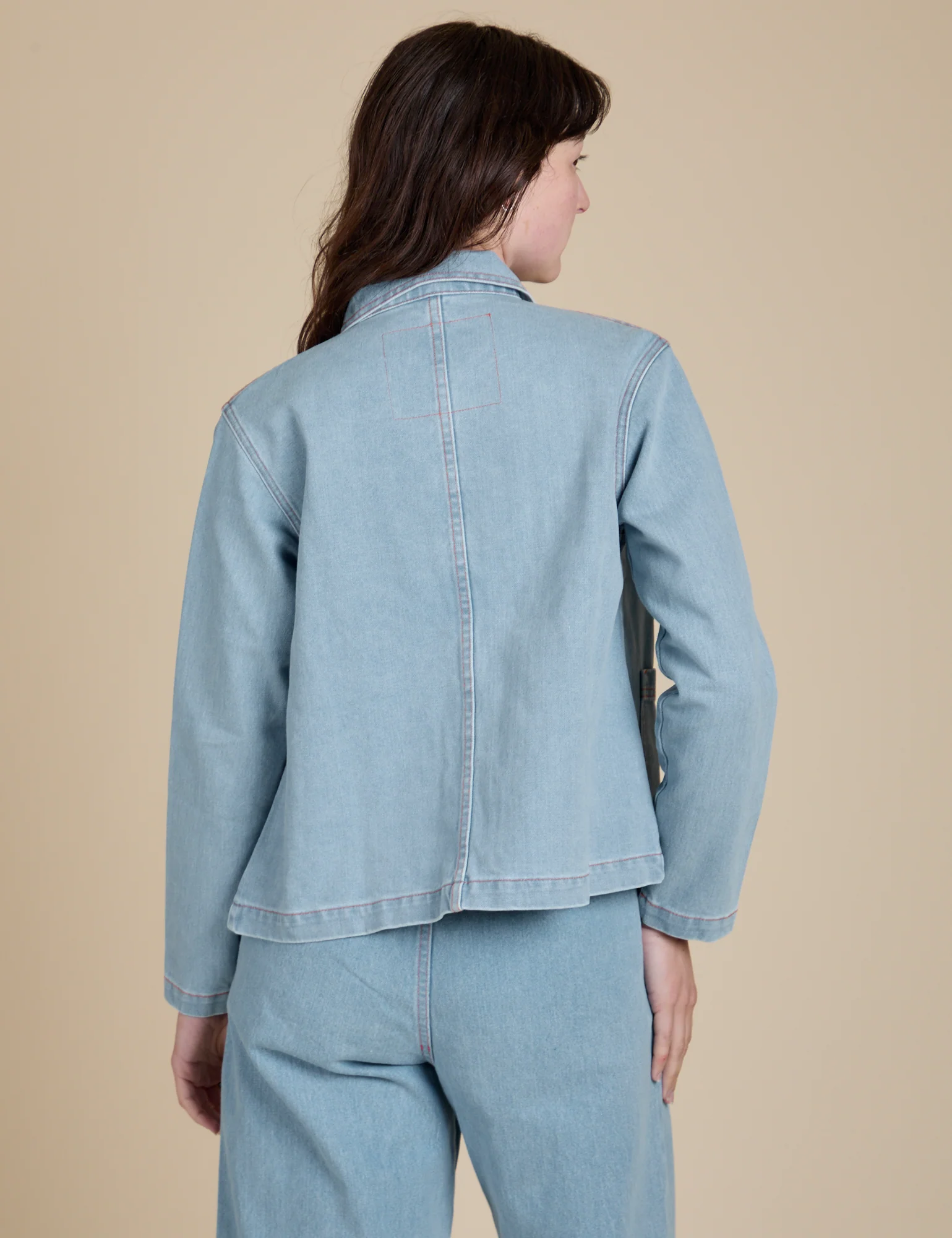 Indigo Denim Work Jacket - Light Wash - Image 10
