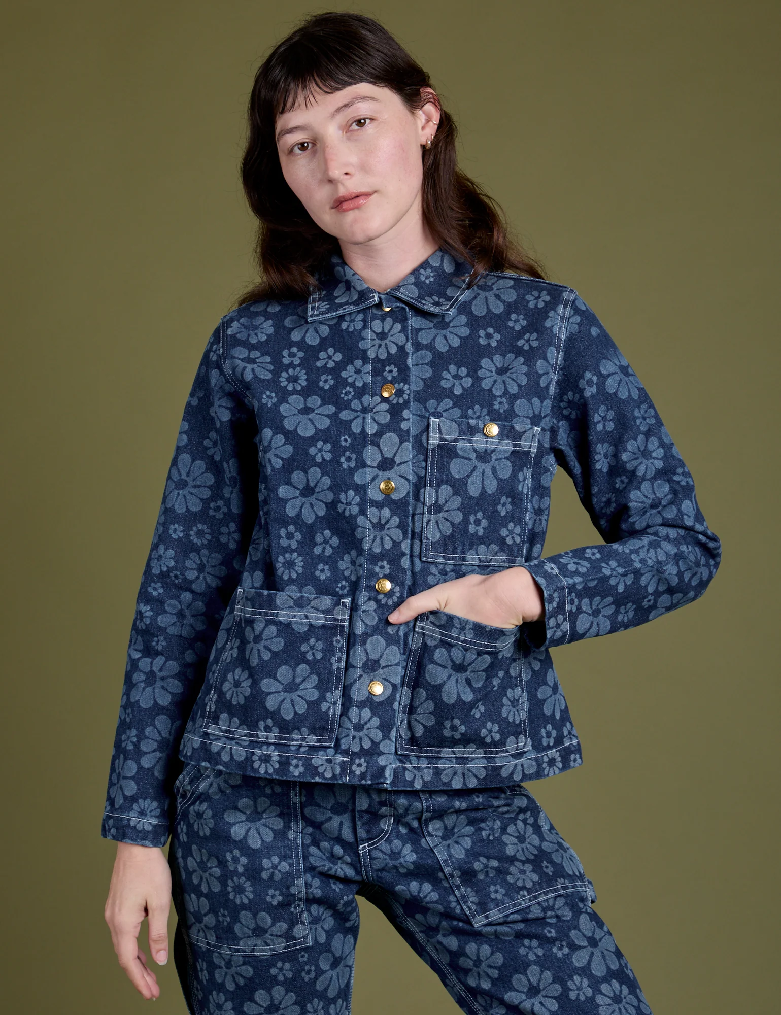 Lazy Daisy Denim Work Jacket - Image 11