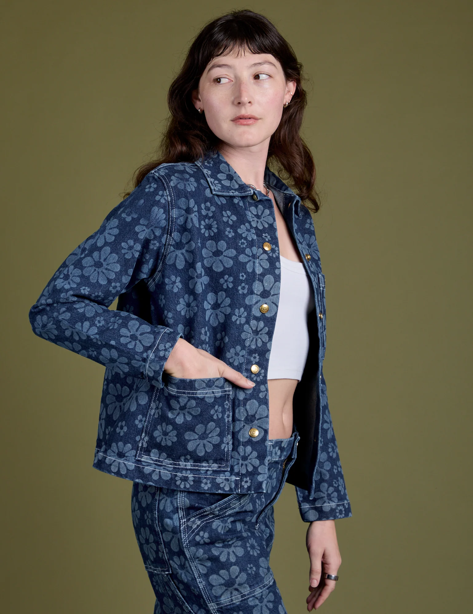 Lazy Daisy Denim Work Jacket - Image 6