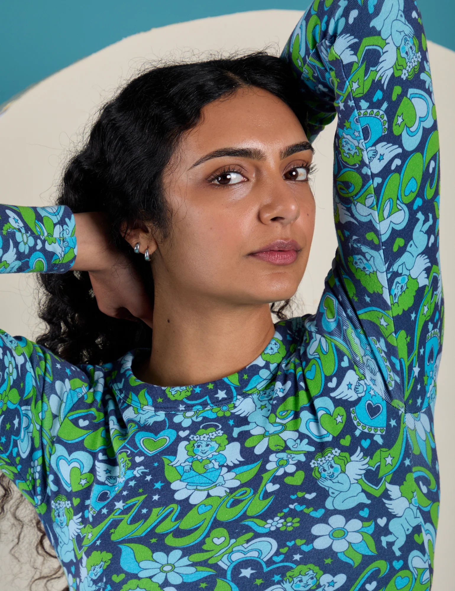 Long Sleeve Baby Tee - Angel Print - Image 11