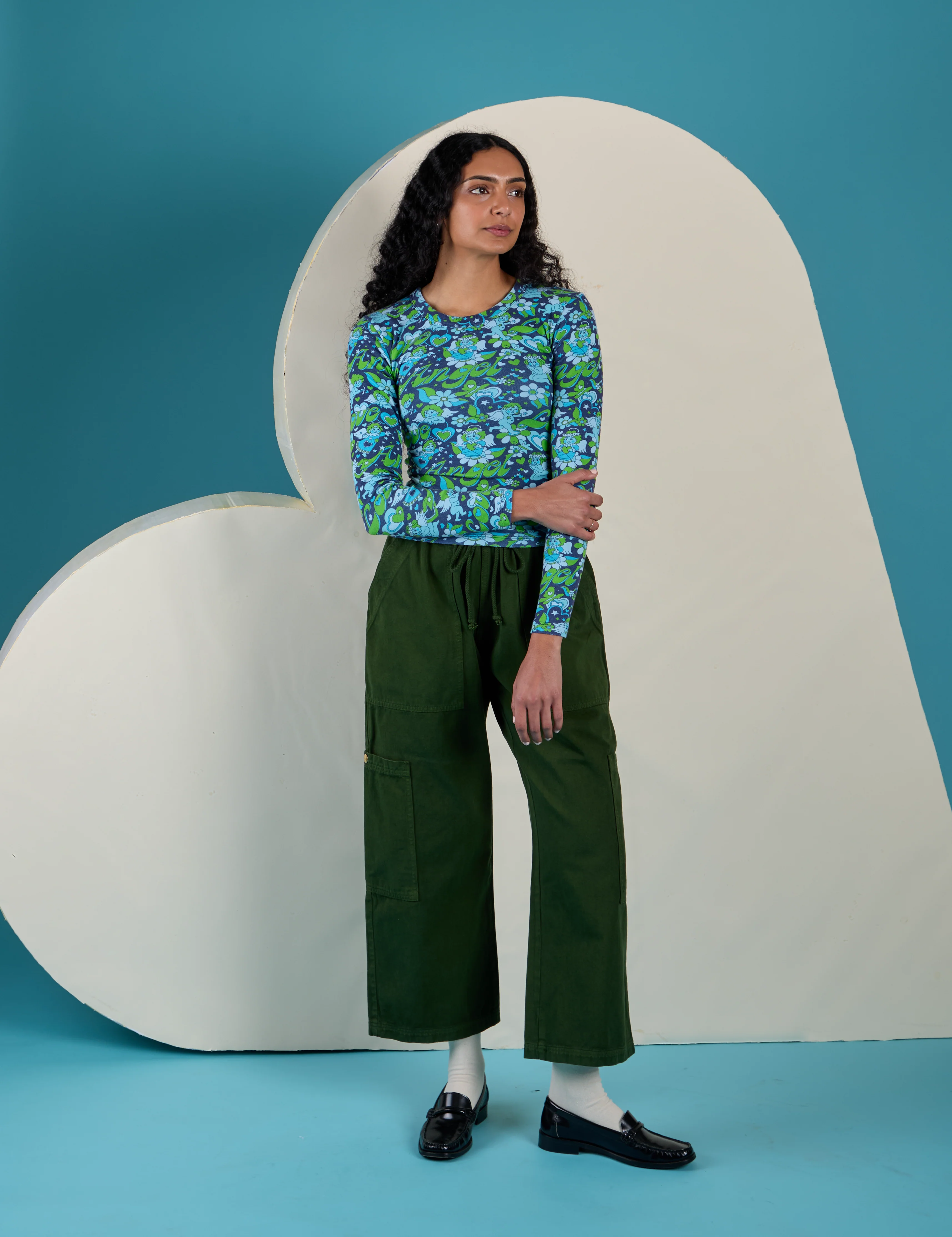 Long Sleeve Baby Tee - Angel Print - Image 12