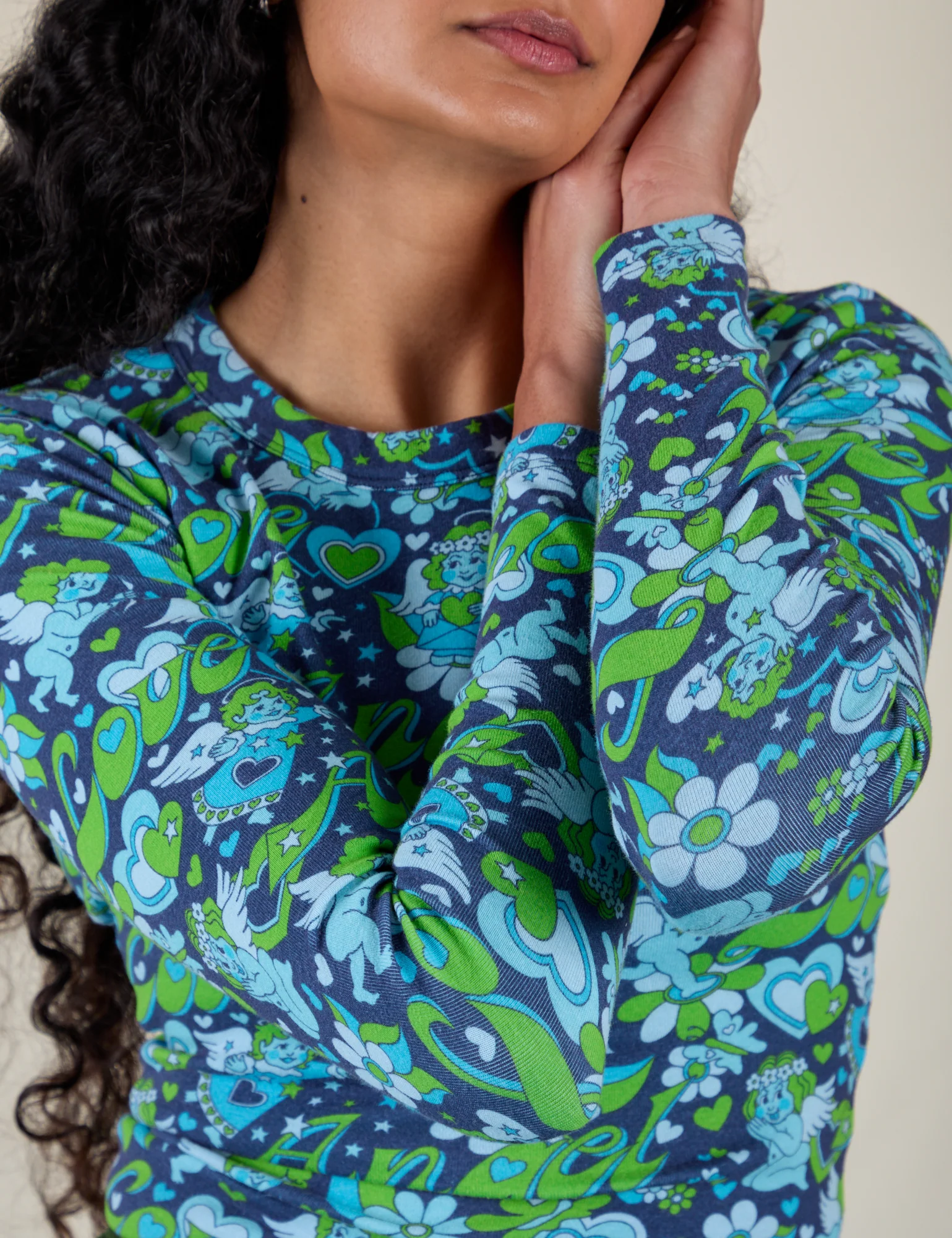 Long Sleeve Baby Tee - Angel Print - Image 13