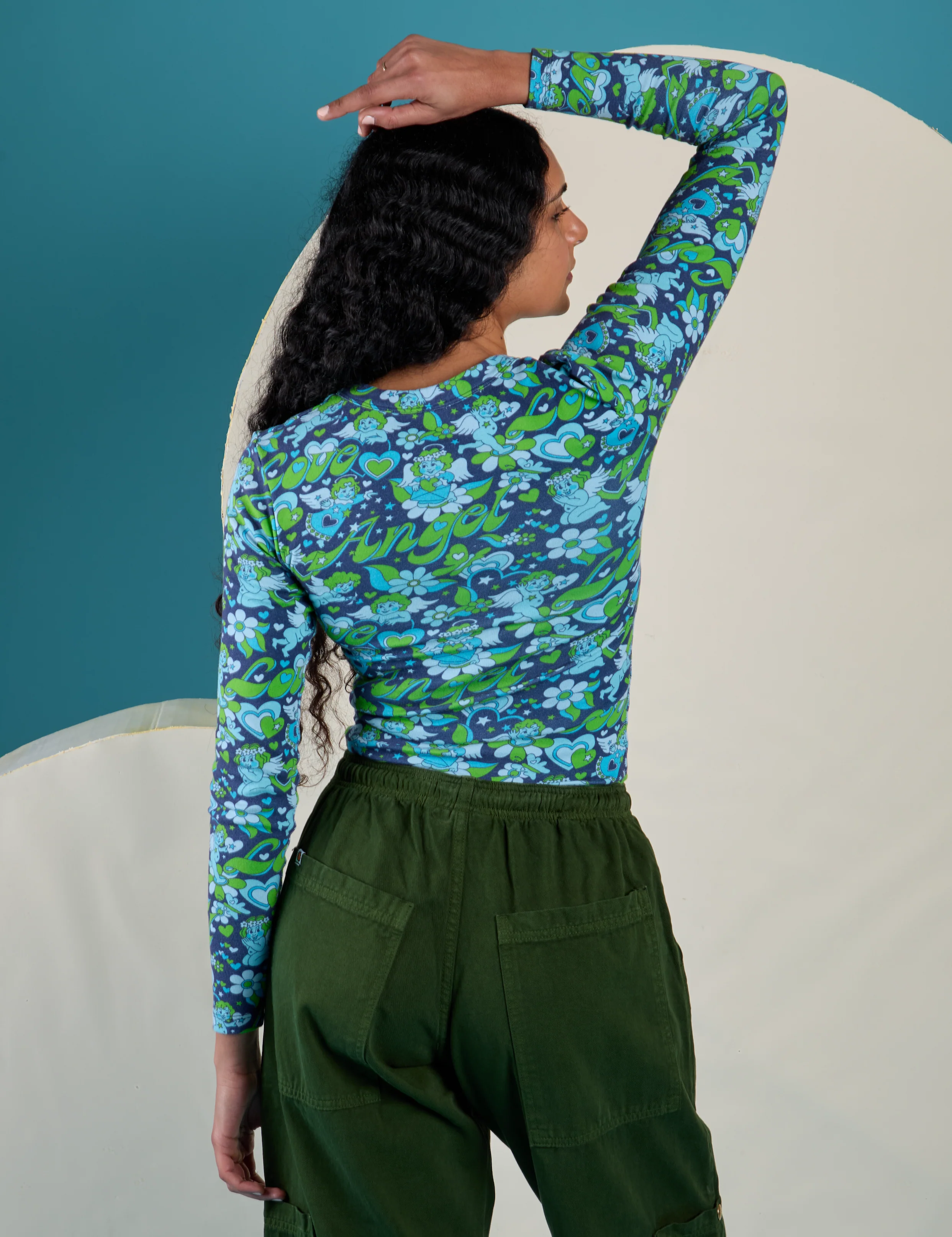 Long Sleeve Baby Tee - Angel Print - Image 16