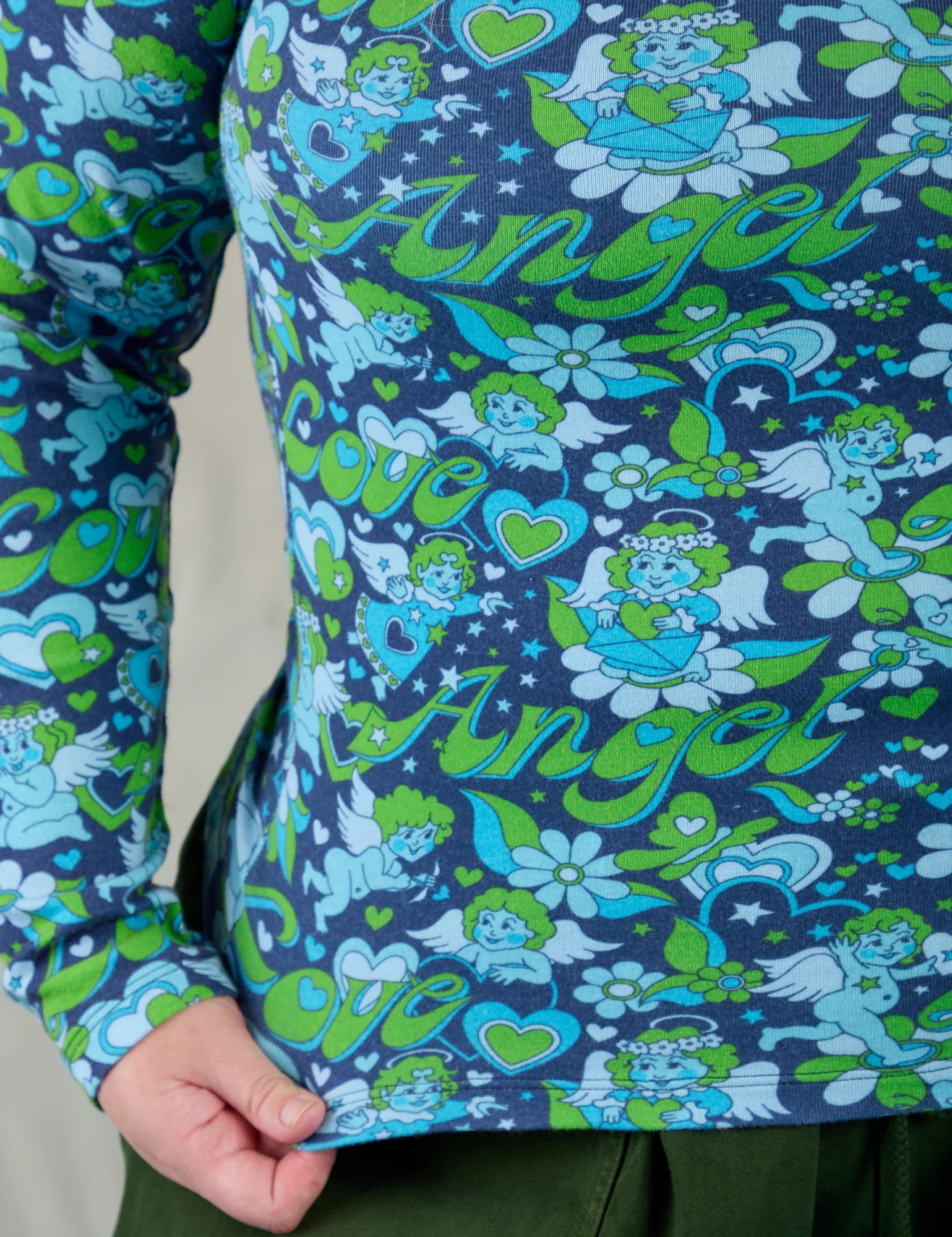 Long Sleeve Baby Tee - Angel Print - Image 5