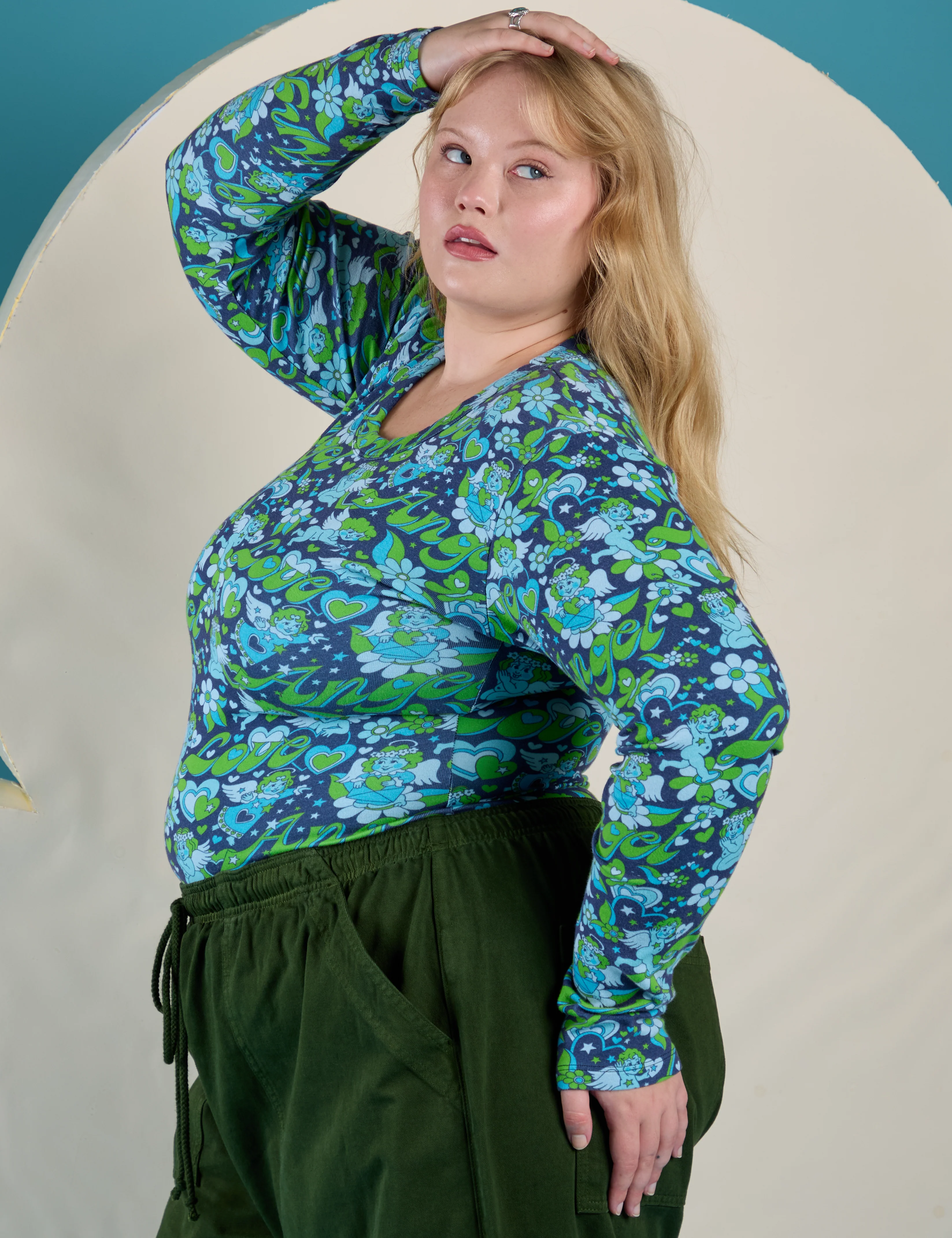 Long Sleeve Baby Tee - Angel Print - Image 6