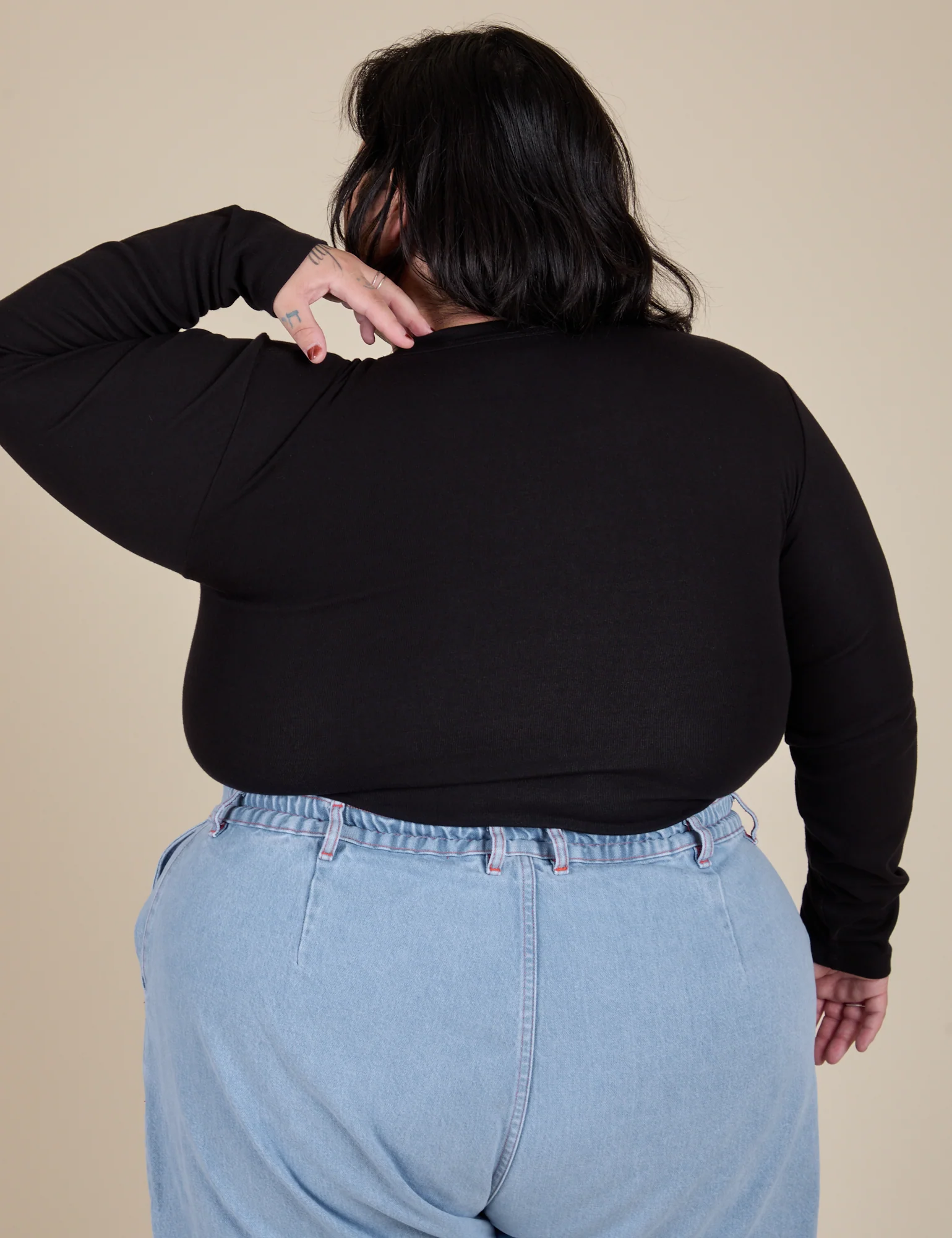 Long Sleeve Baby Tee - Basic Black - Image 15