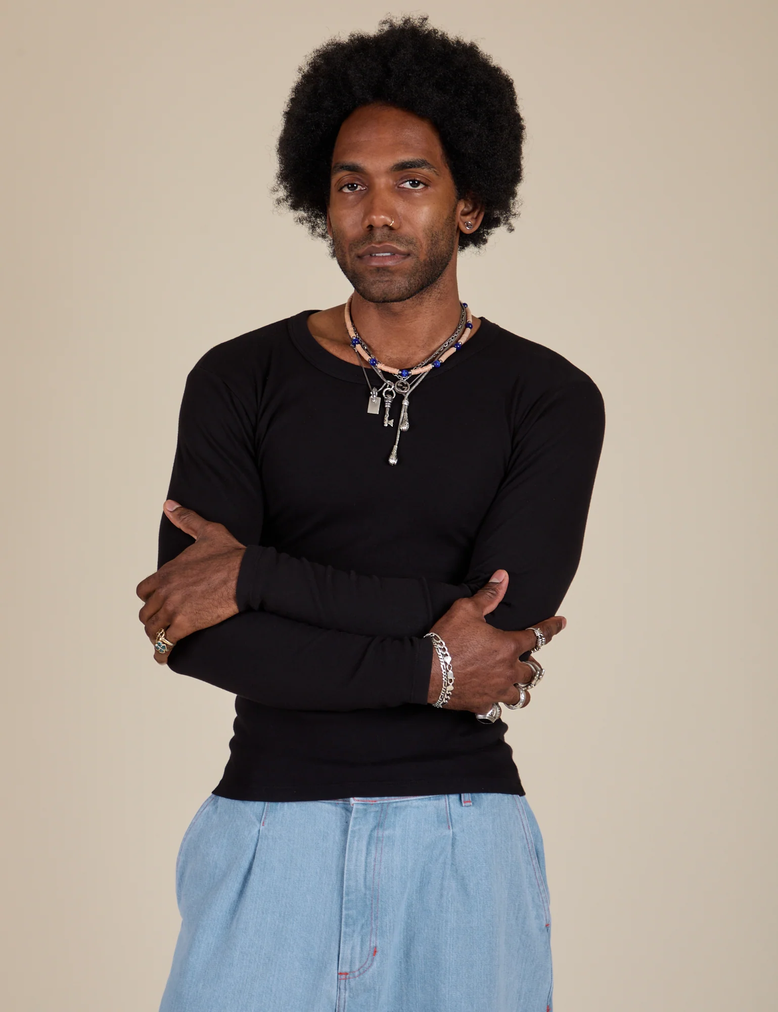 Long Sleeve Baby Tee - Basic Black - Image 18