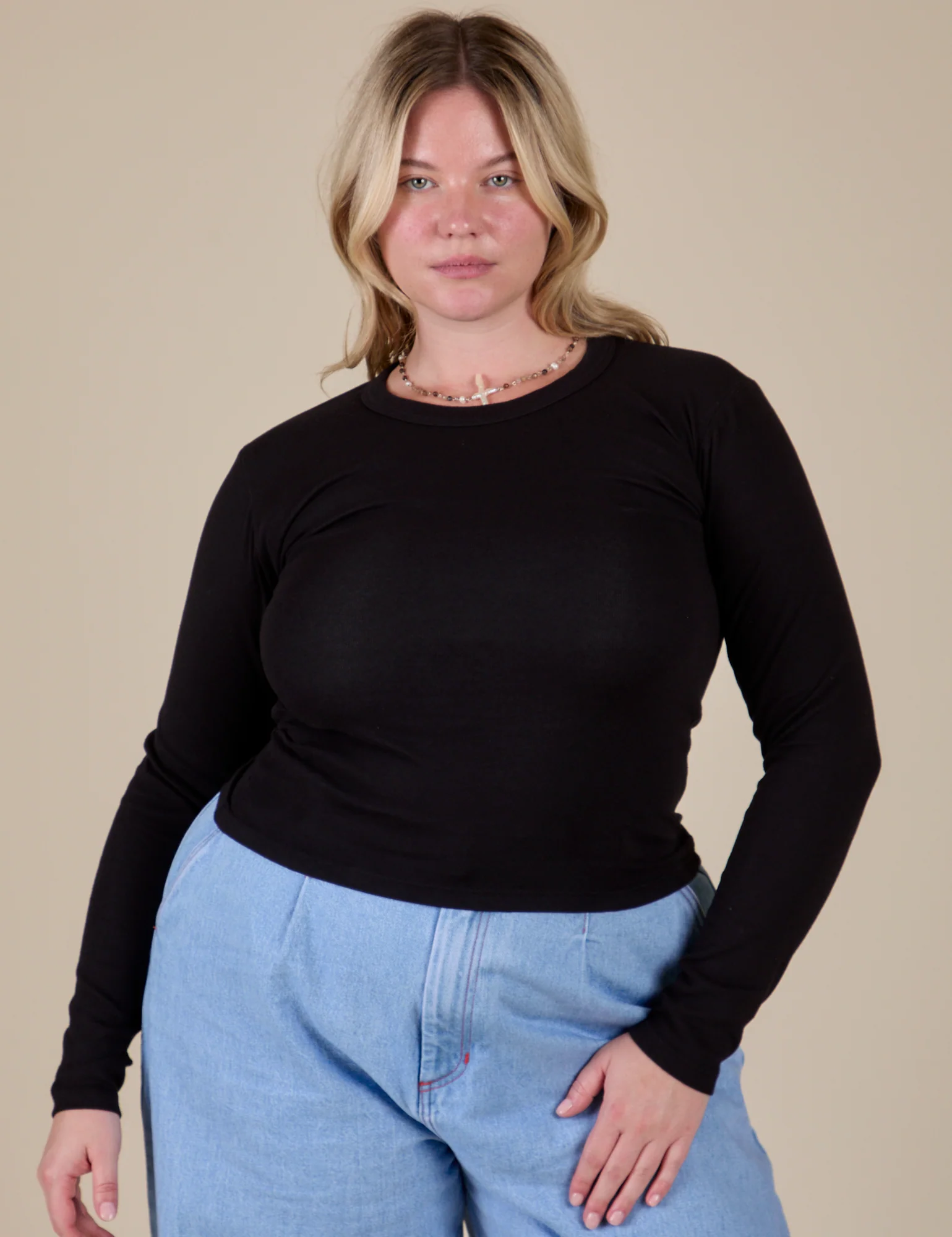 Long Sleeve Baby Tee - Basic Black - Image 25