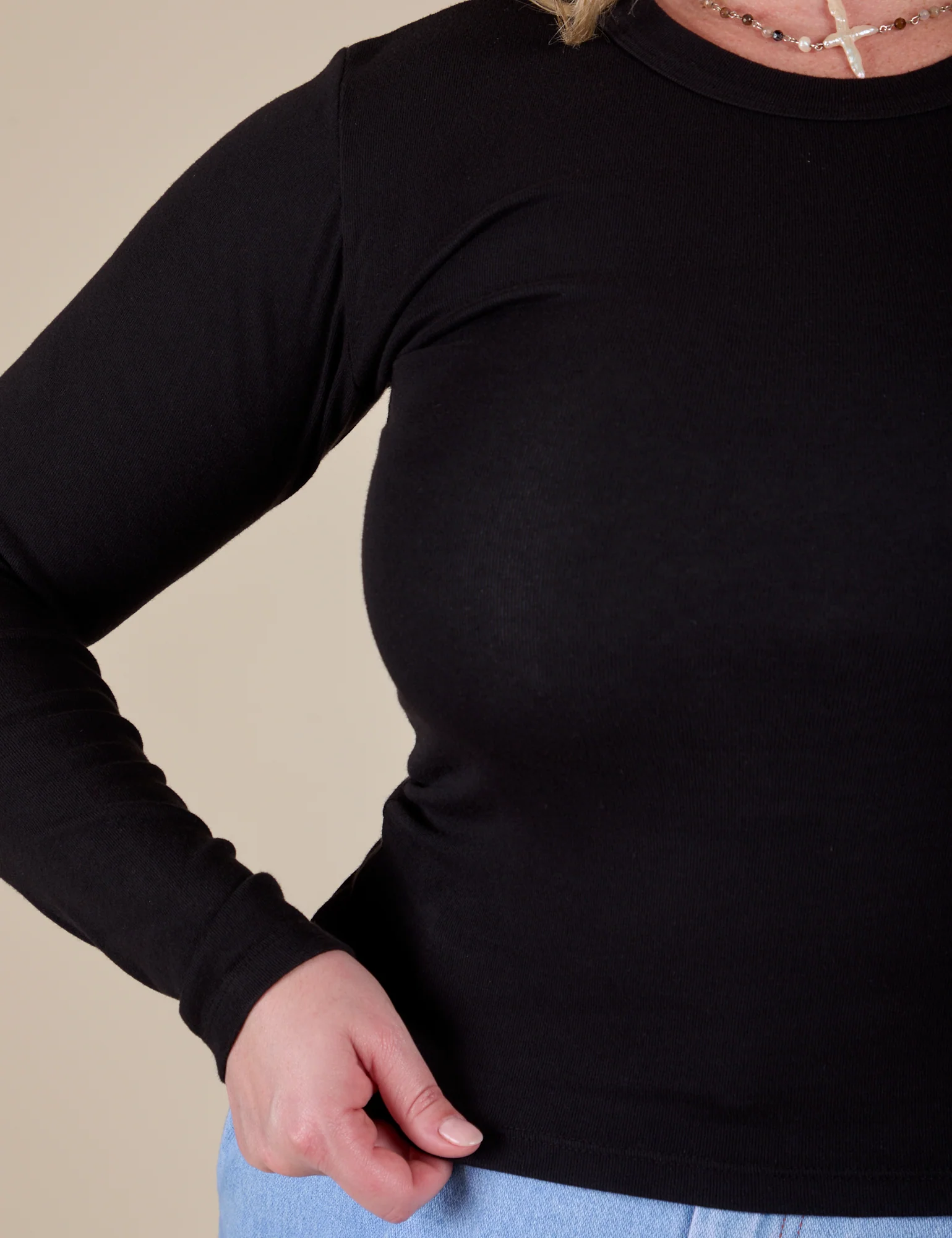 Long Sleeve Baby Tee - Basic Black - Image 28