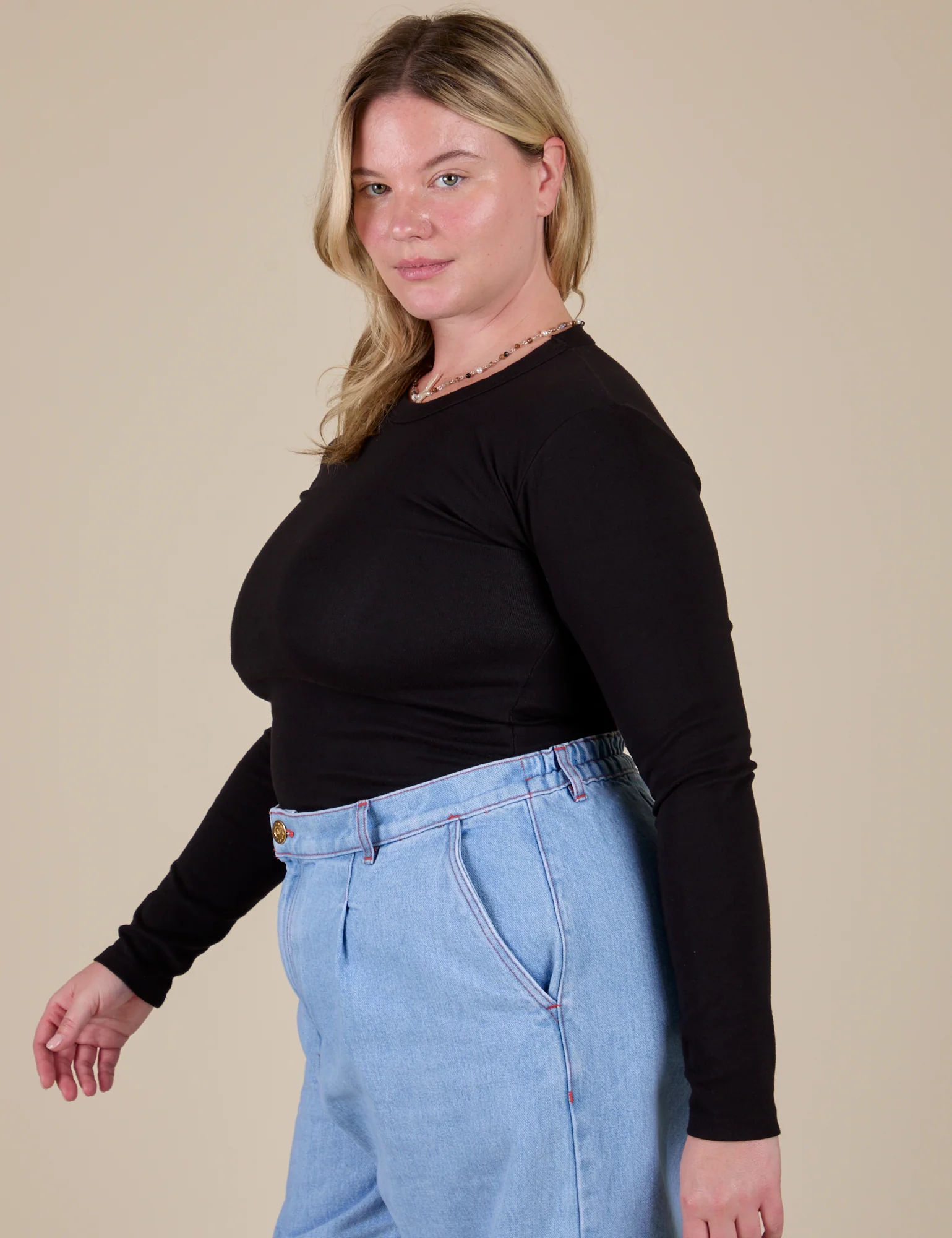 Long Sleeve Baby Tee - Basic Black - Image 29