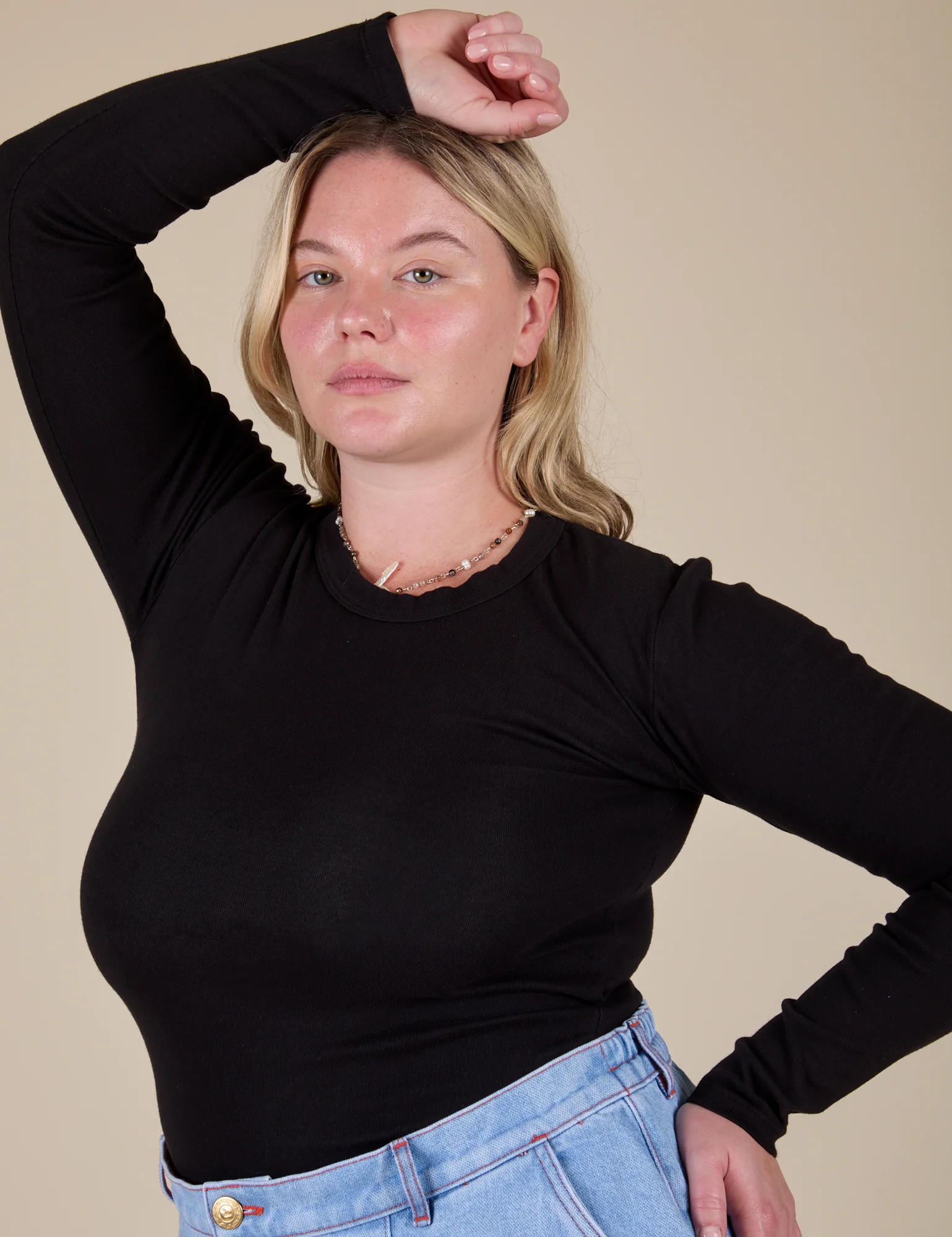 Long Sleeve Baby Tee - Basic Black - Image 30