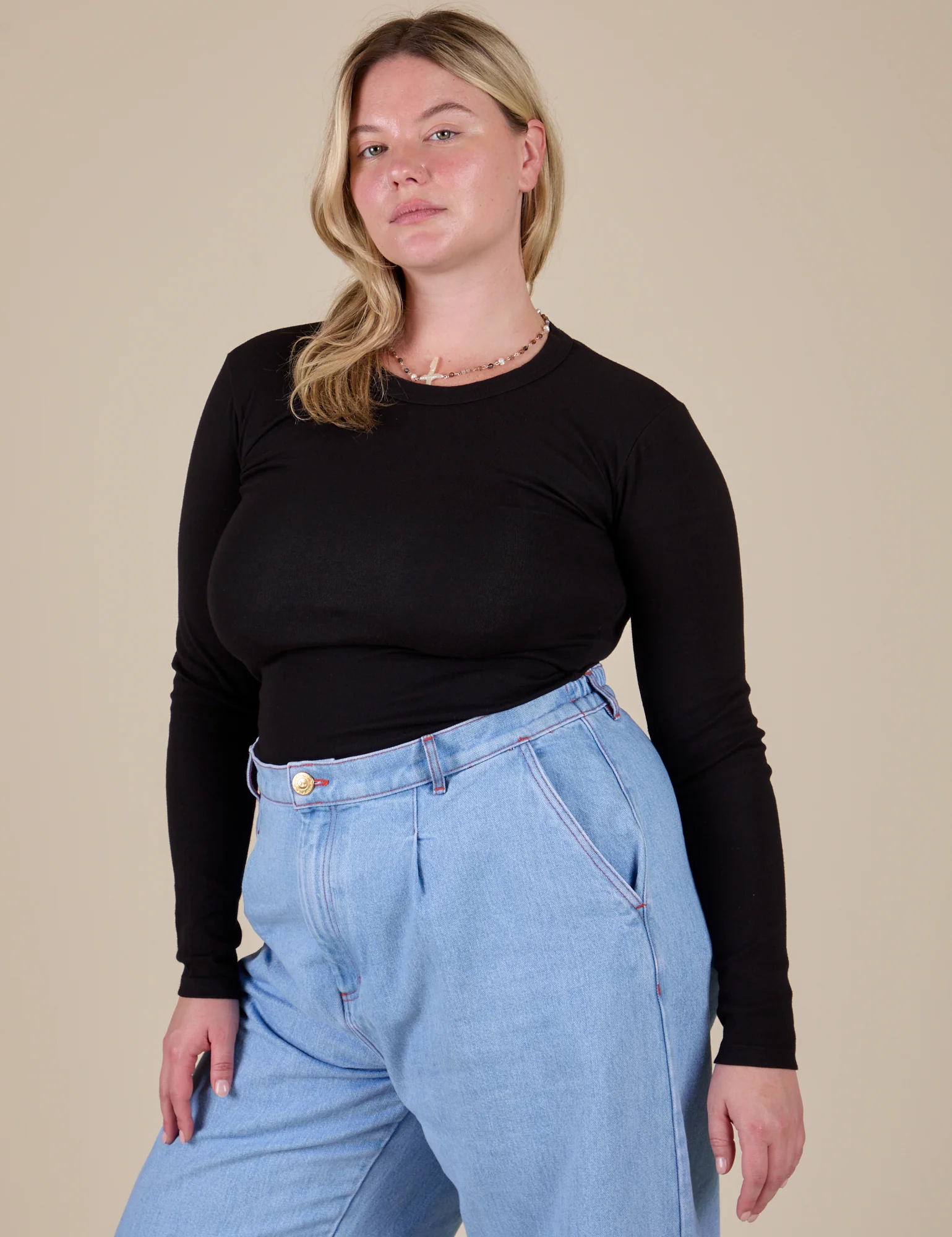 Long Sleeve Baby Tee - Basic Black - Image 31