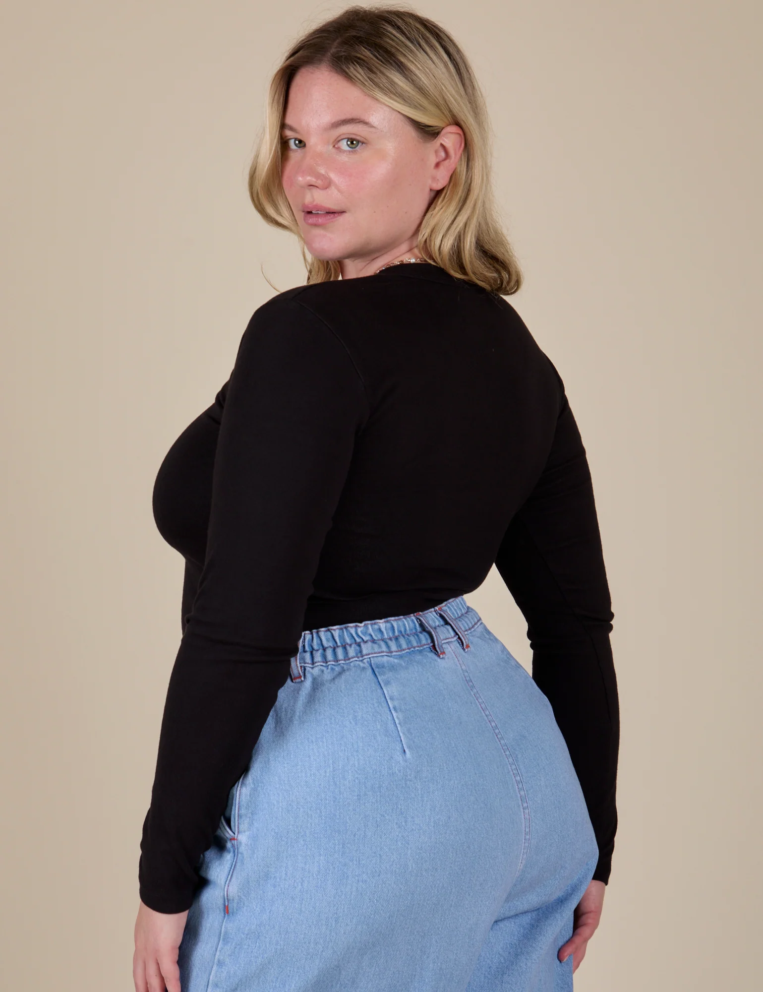 Long Sleeve Baby Tee - Basic Black - Image 32