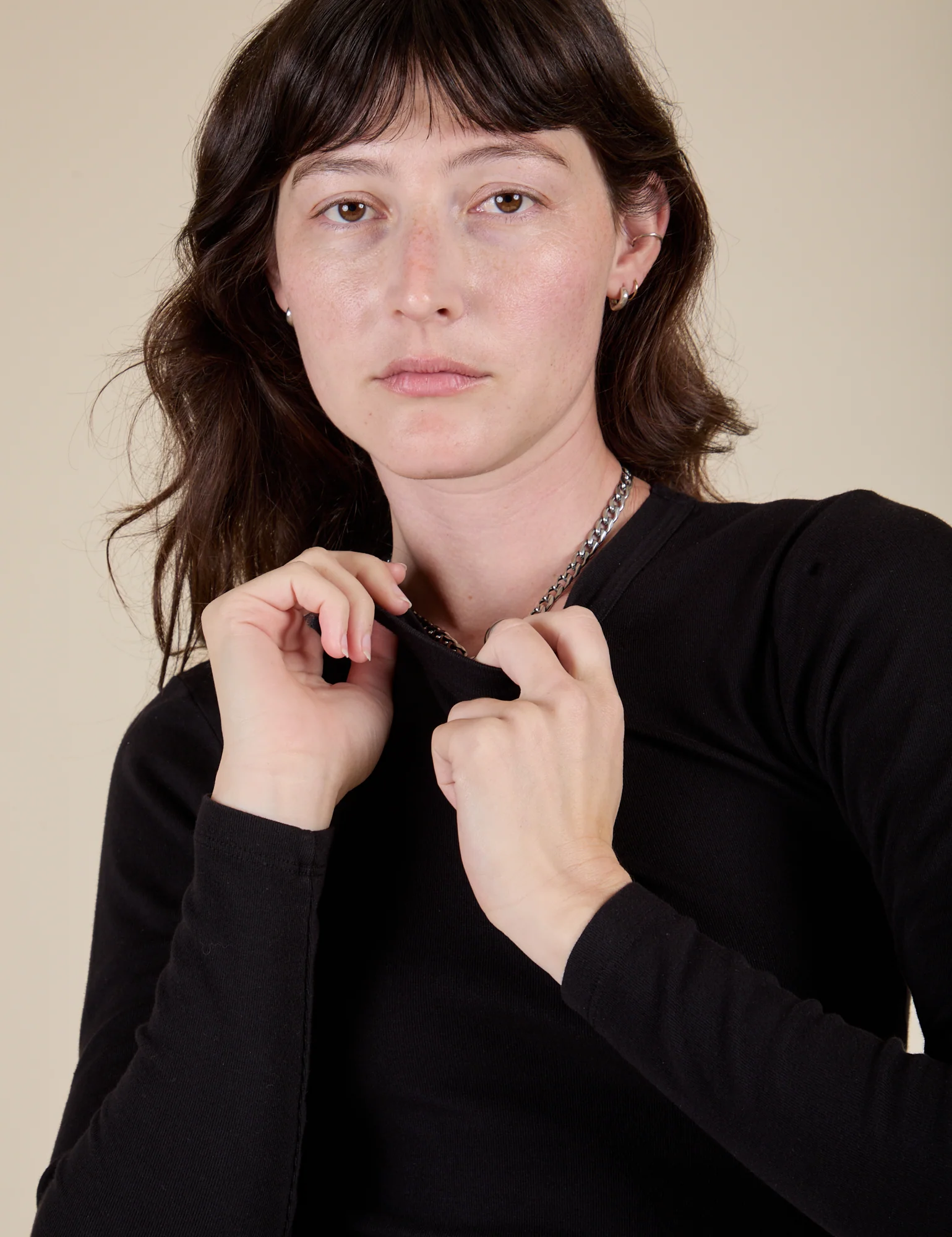 Long Sleeve Baby Tee - Basic Black - Image 4