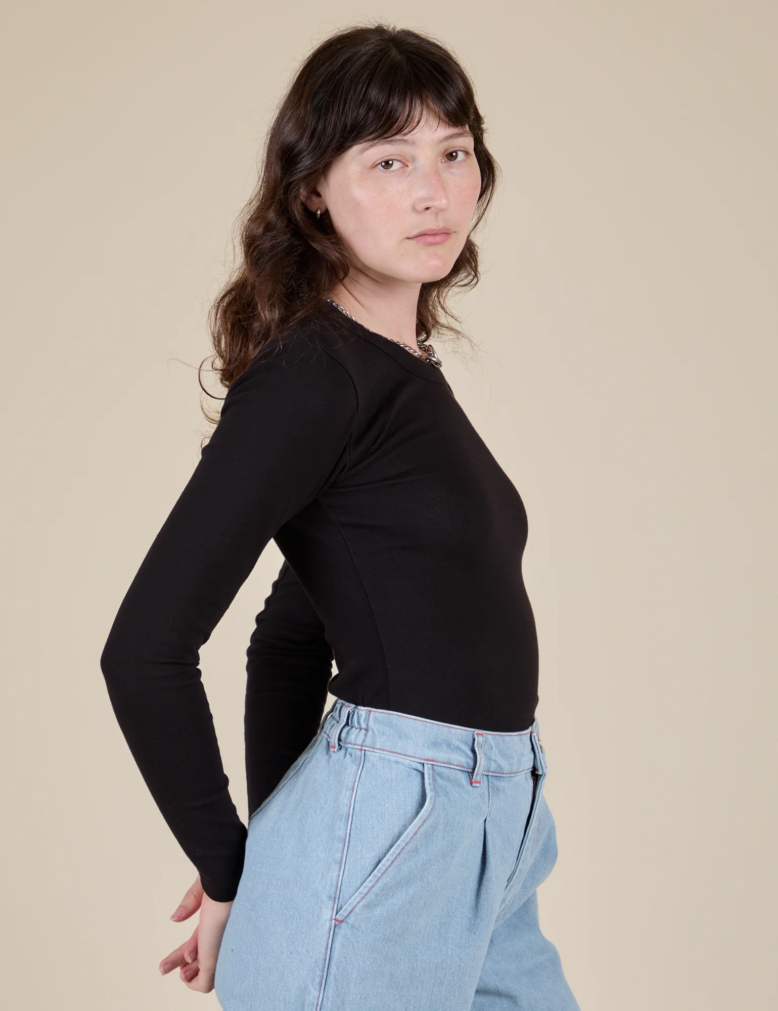 Long Sleeve Baby Tee - Basic Black - Image 9